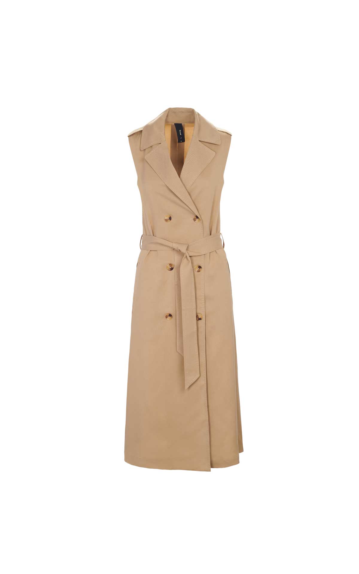 Camel sleeveless trench coat Ecoalf outlet barcleona la roca village