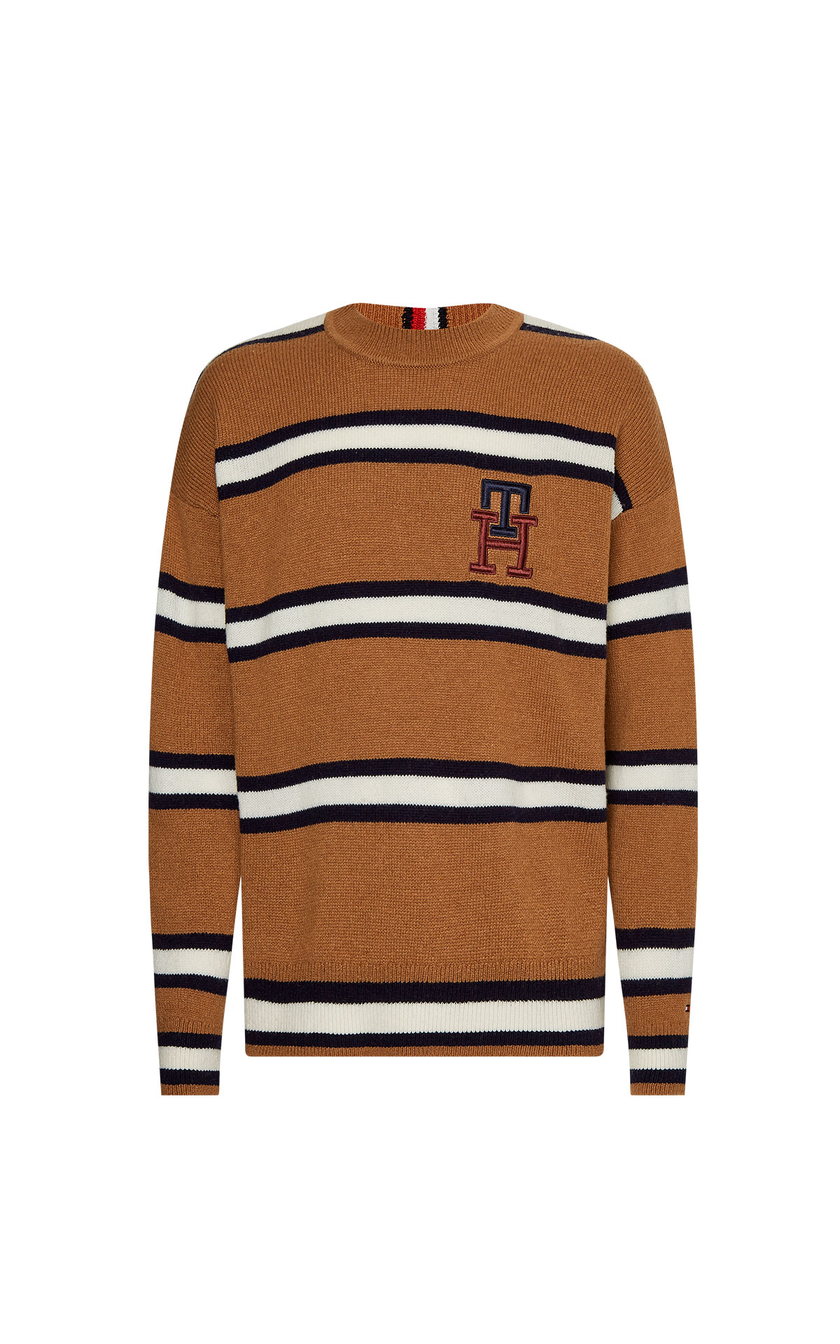 Brown striped round neck sweater The kooples