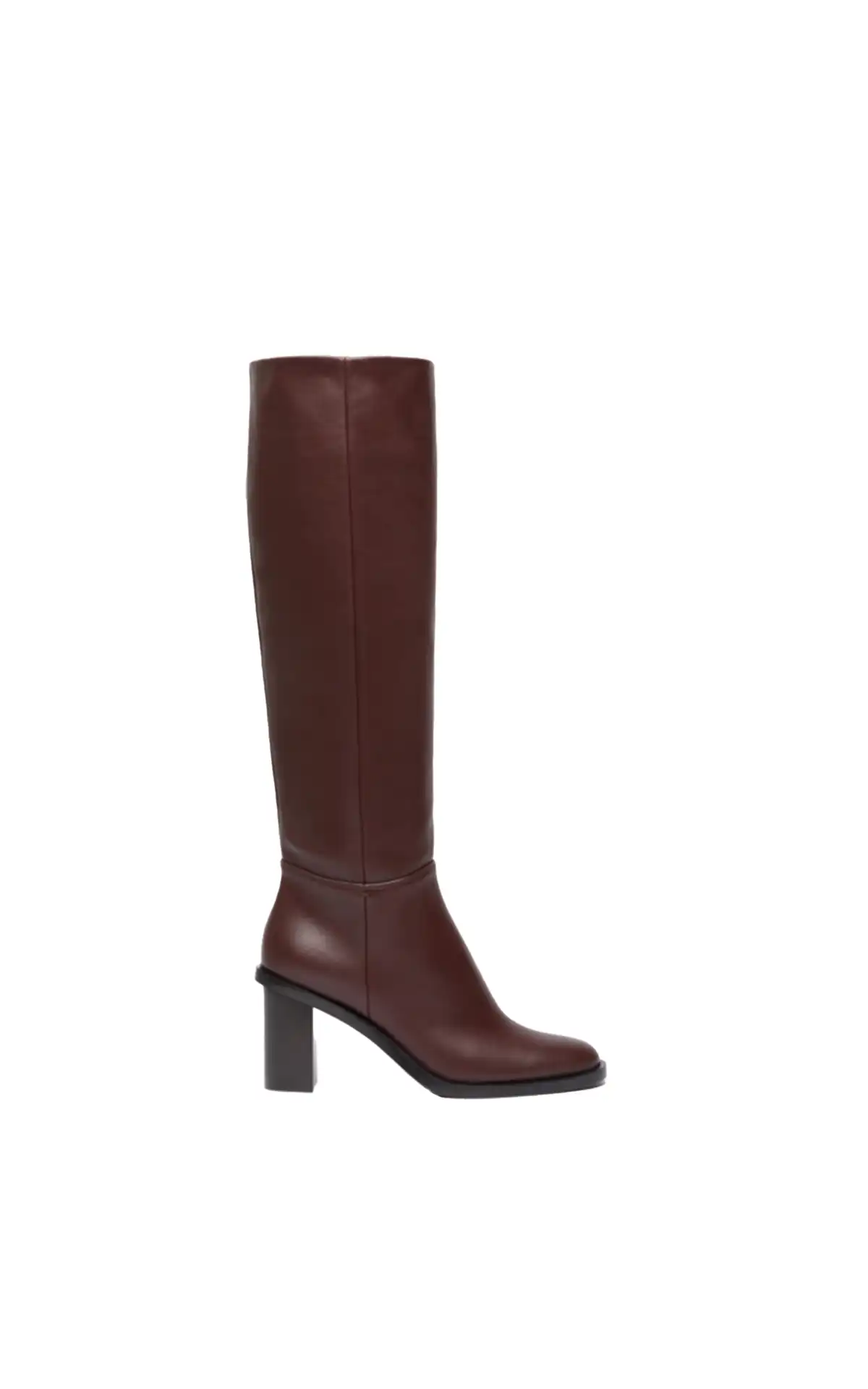 Max Mara brown High leather boots La Vallée Village