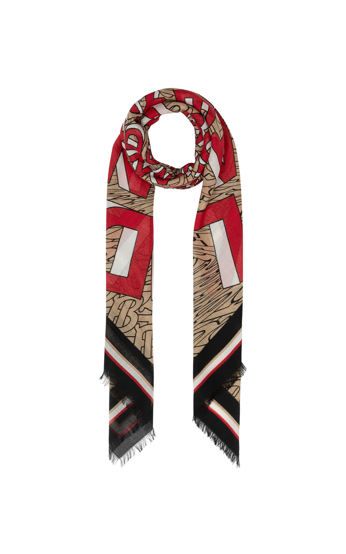 Burberry Burberry text scarf from Bicester Village