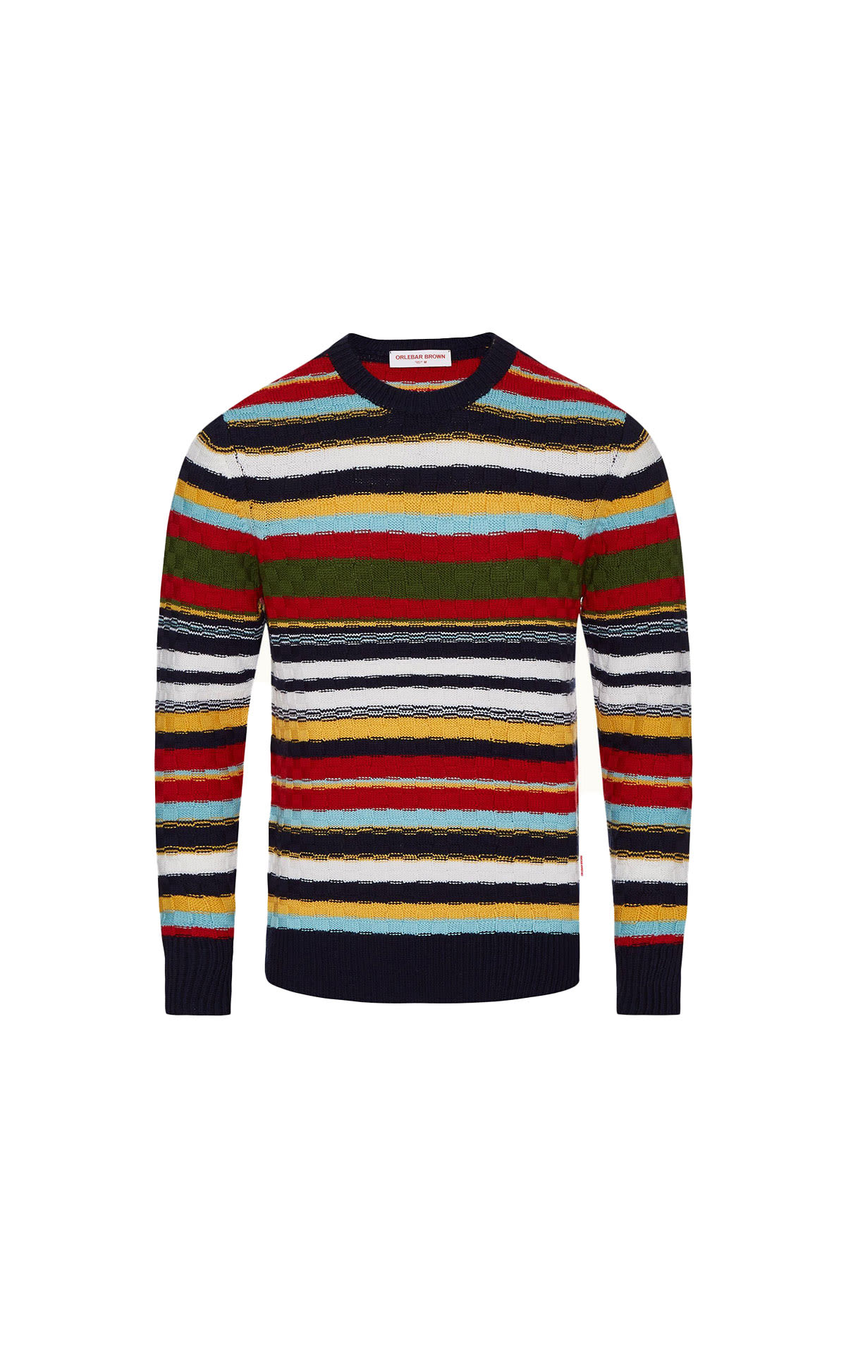 Orlebar Brown Ethan Augustus stripe - volcanic red/dune  from Bicester Village