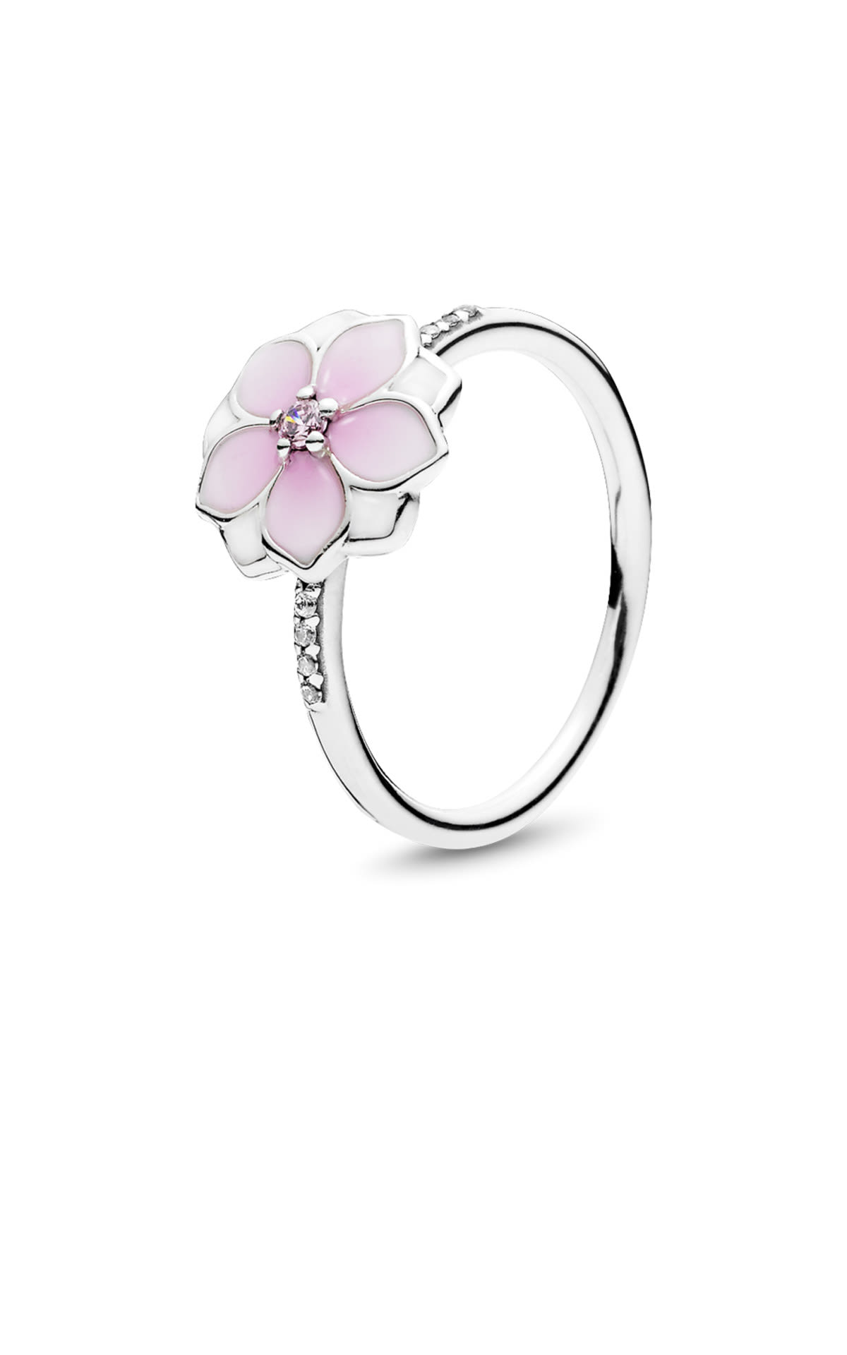 Shiny silver ring with flower Pandora