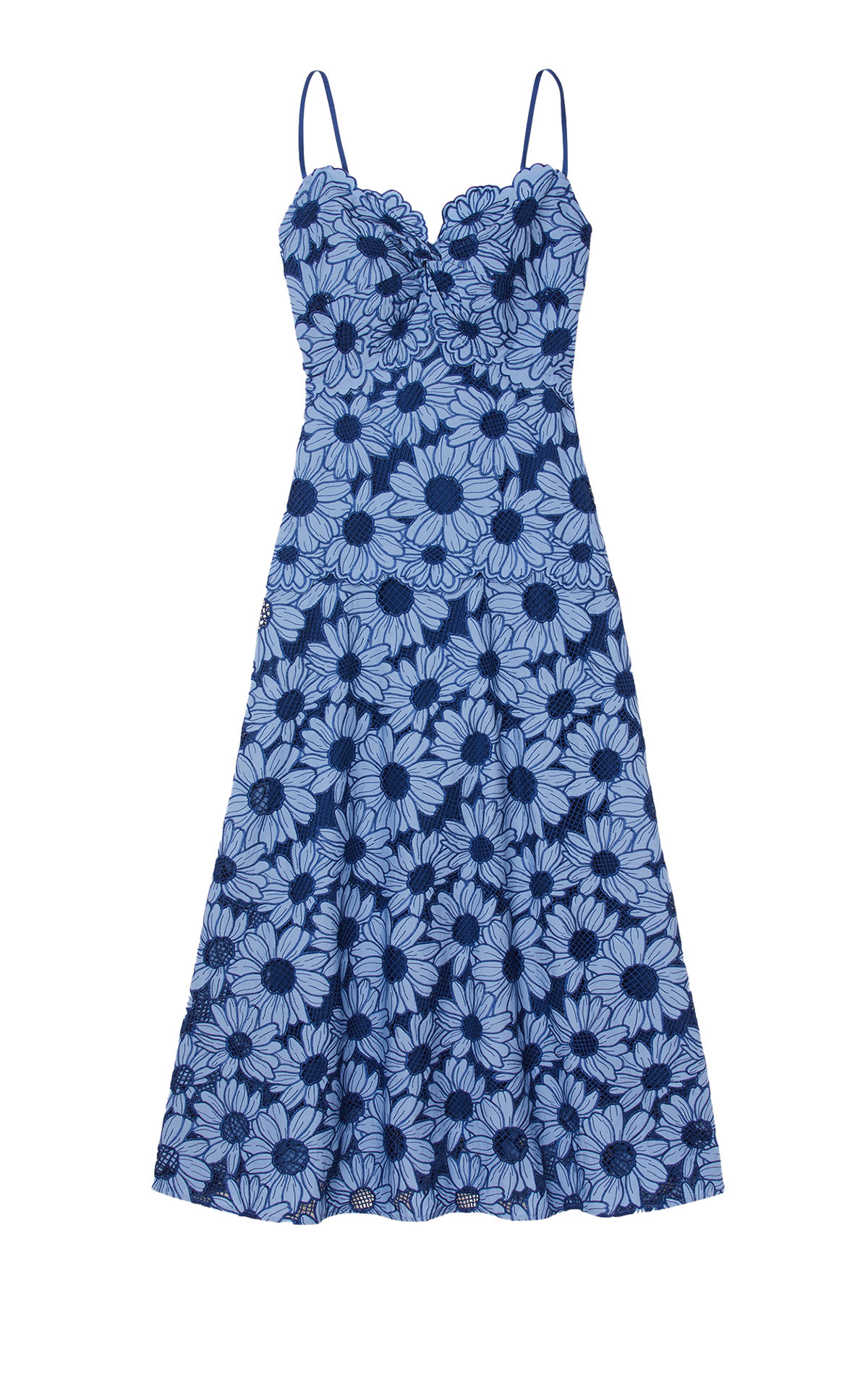 Vestido azul estampado tirantes Sandro outlet barcelona la roca village