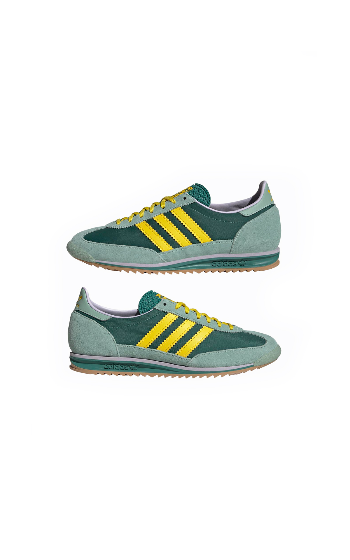Green and yellow Adida sneakers