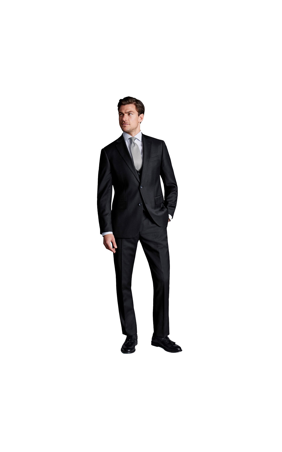 Charles Tyrwhitt Natural Stretch Twill Suit Black from Bicester Village