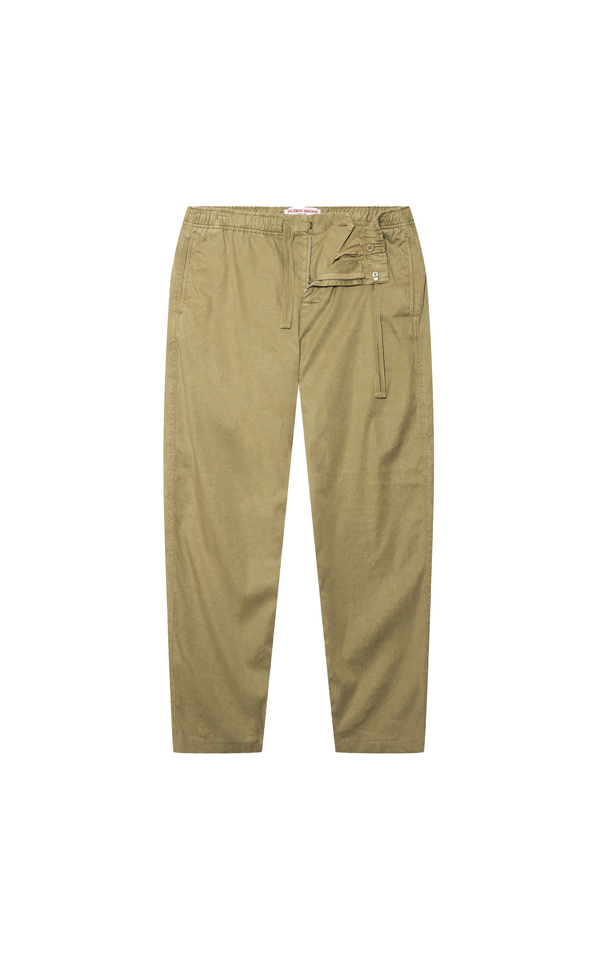 Orlebar Brown Garment Dye Cotton Trousers in Agave Green from Bicester Village