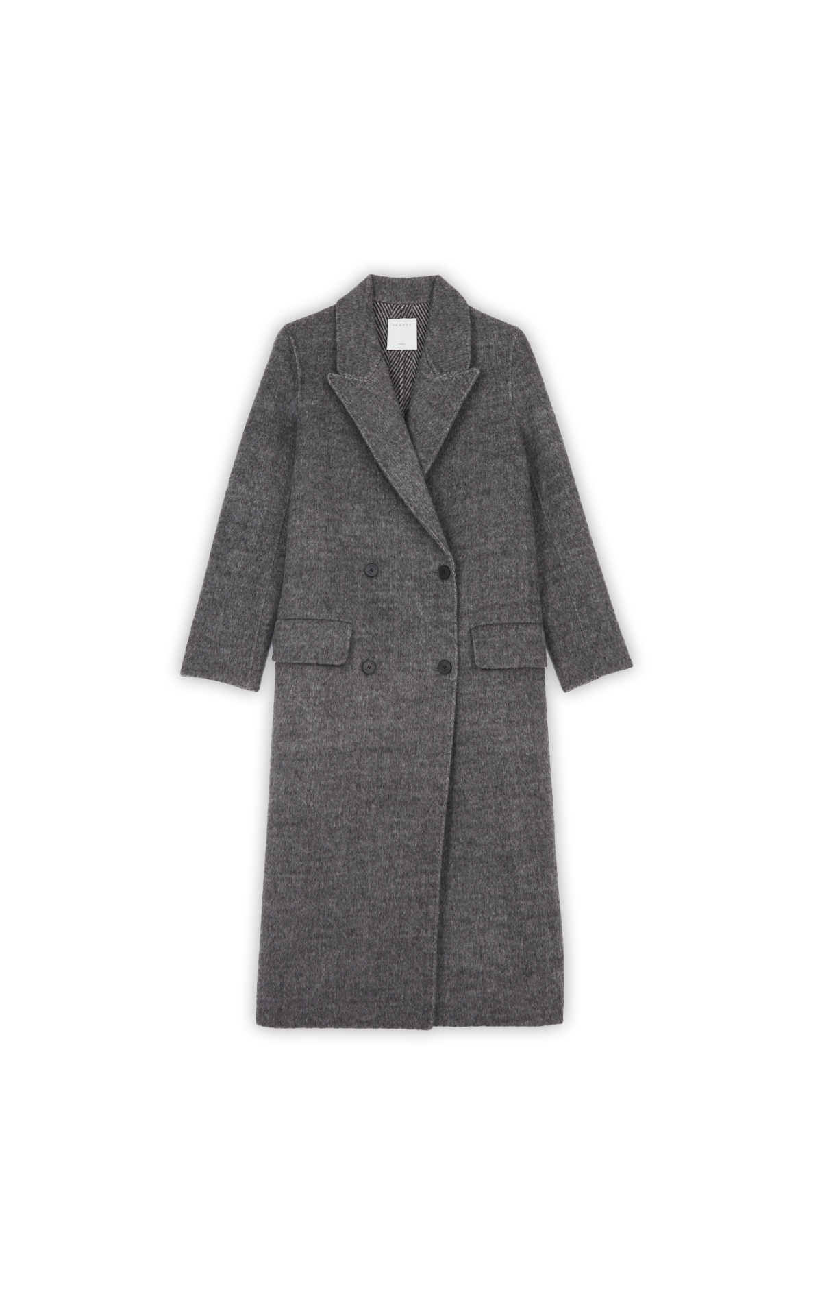 Manteau long gris texture fourrure* 