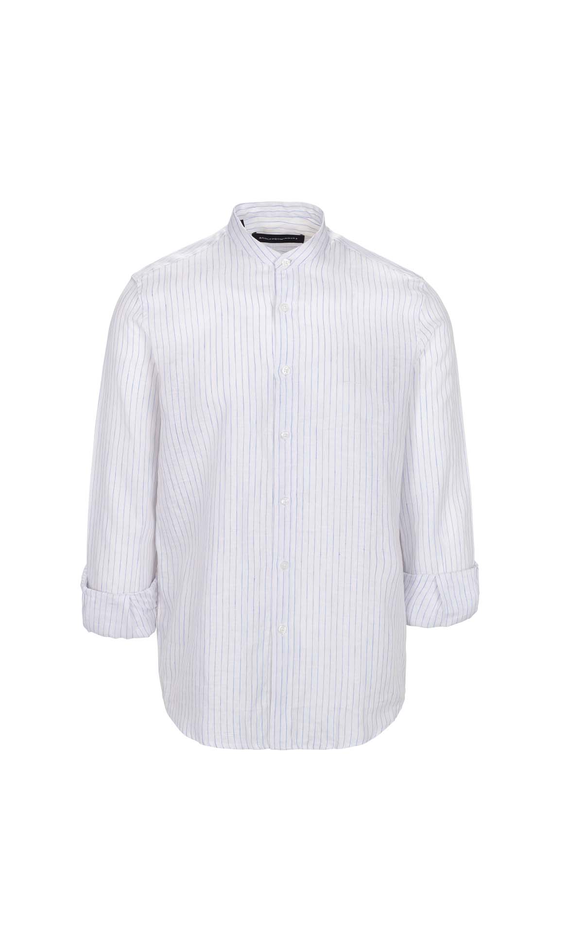Camisa blanca rayas azules adolfo dominguex outlet madrid las rozas village