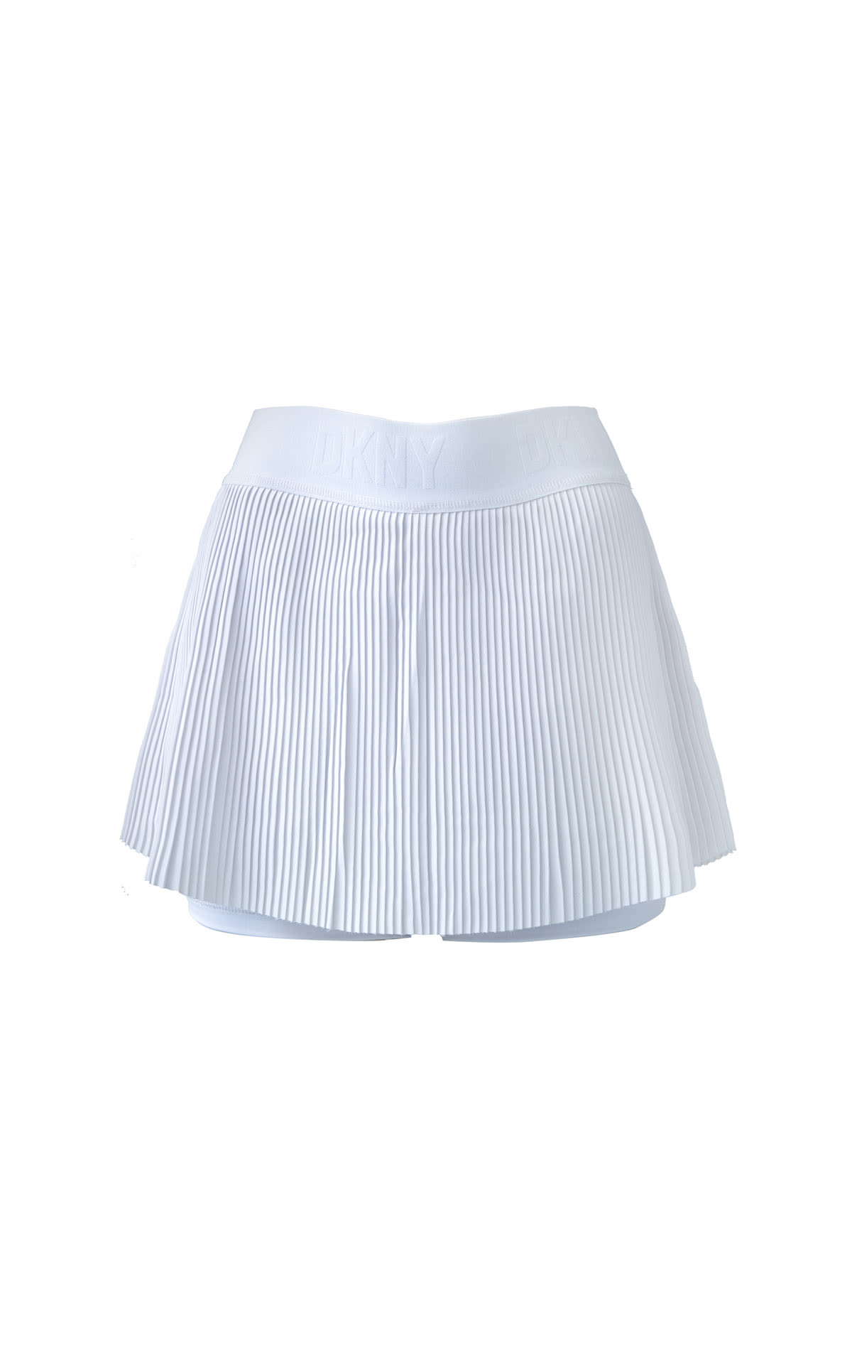 DKNY Double layer plisse skirt with logo waistband from Bicester Village
