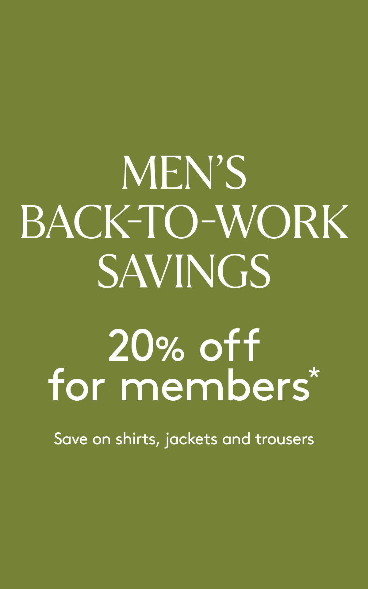 Back to Work Menswear Offer
