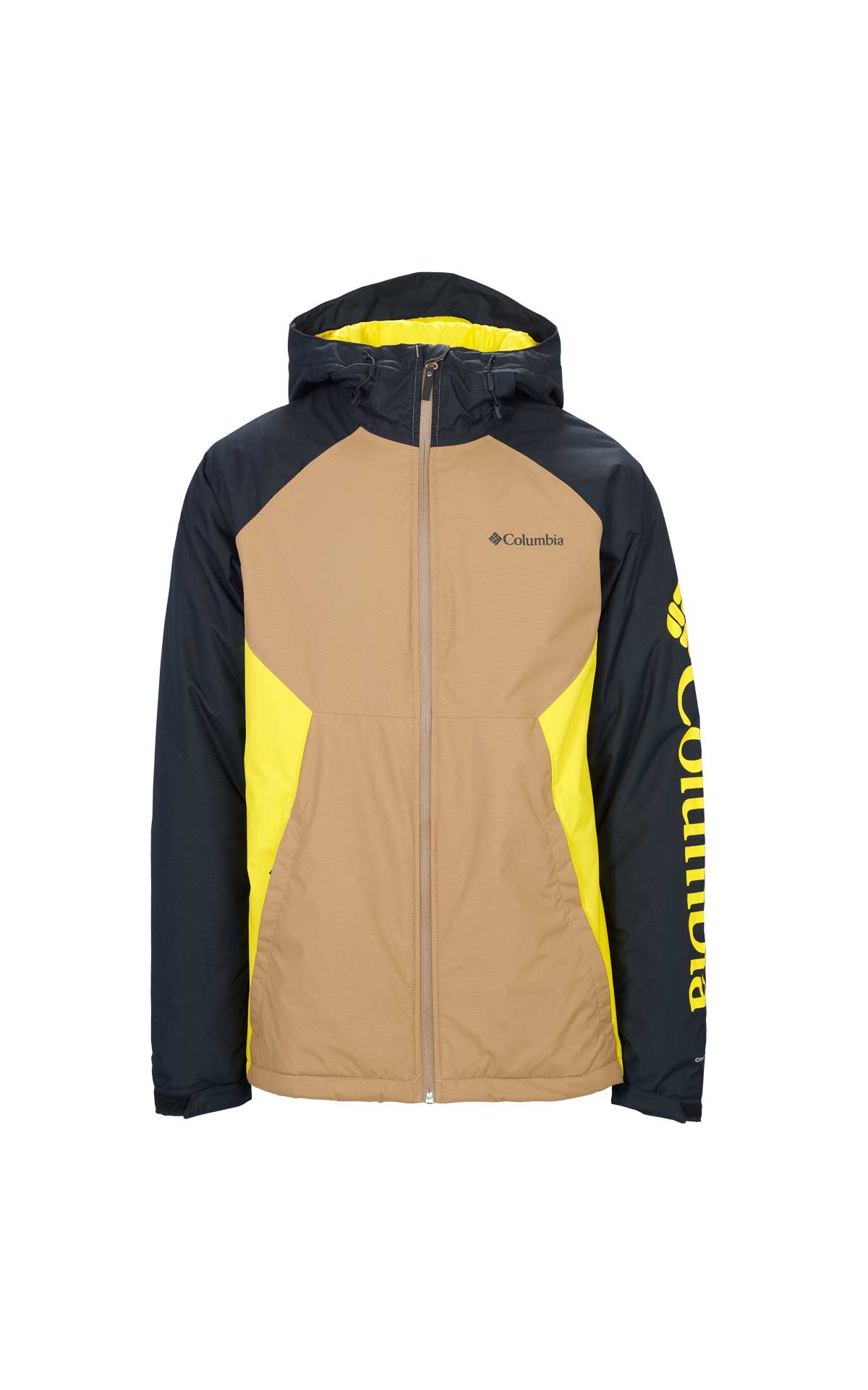 Beige and black waterproof windbreaker Columbia