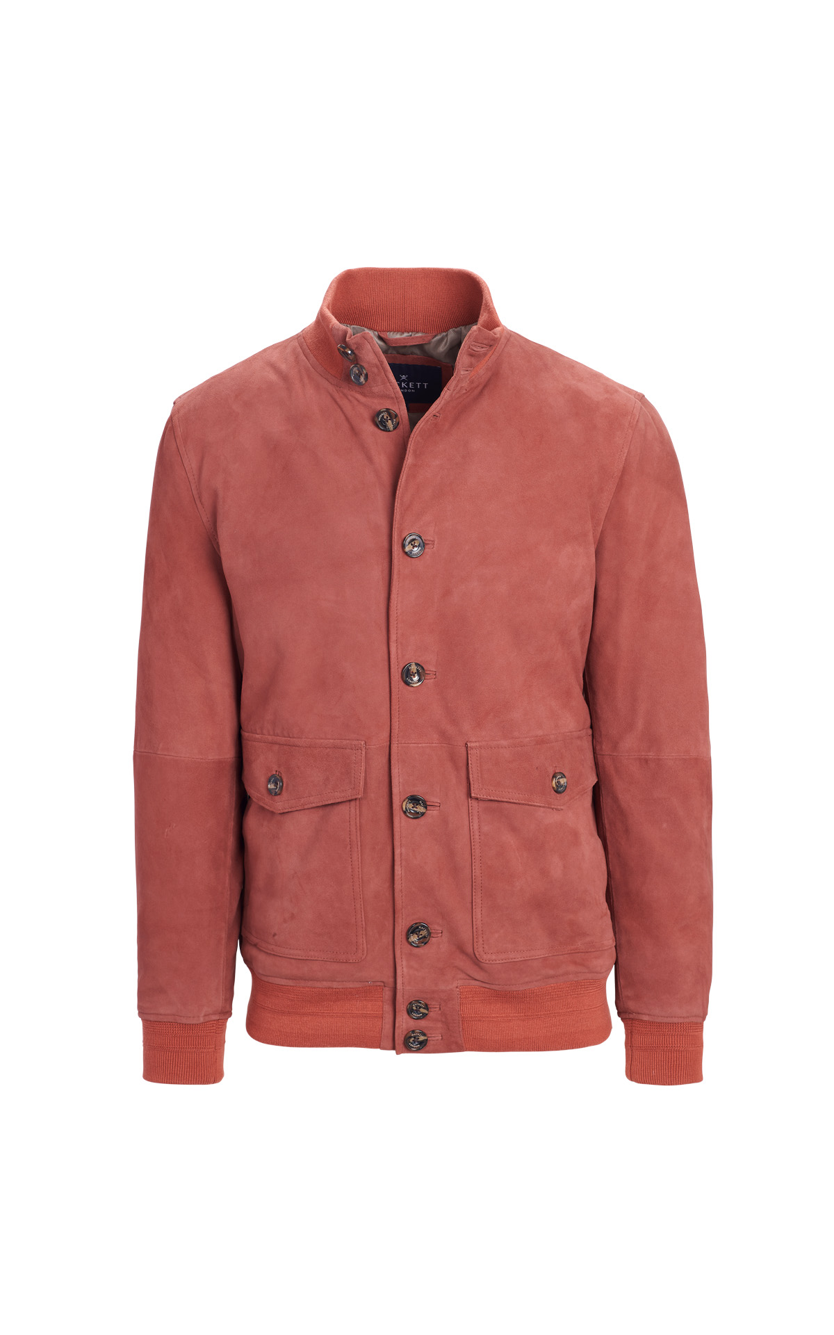 Red suede leather jacket Hackett London outlet barcelona la roca village