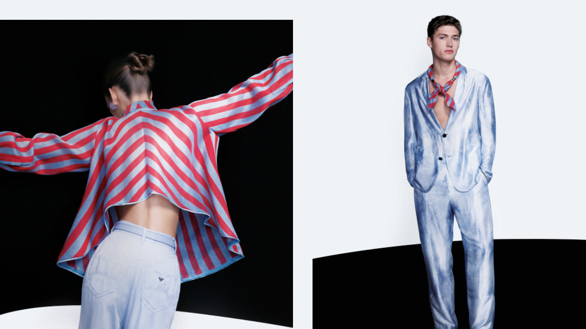 Models dressed on Armani clothes