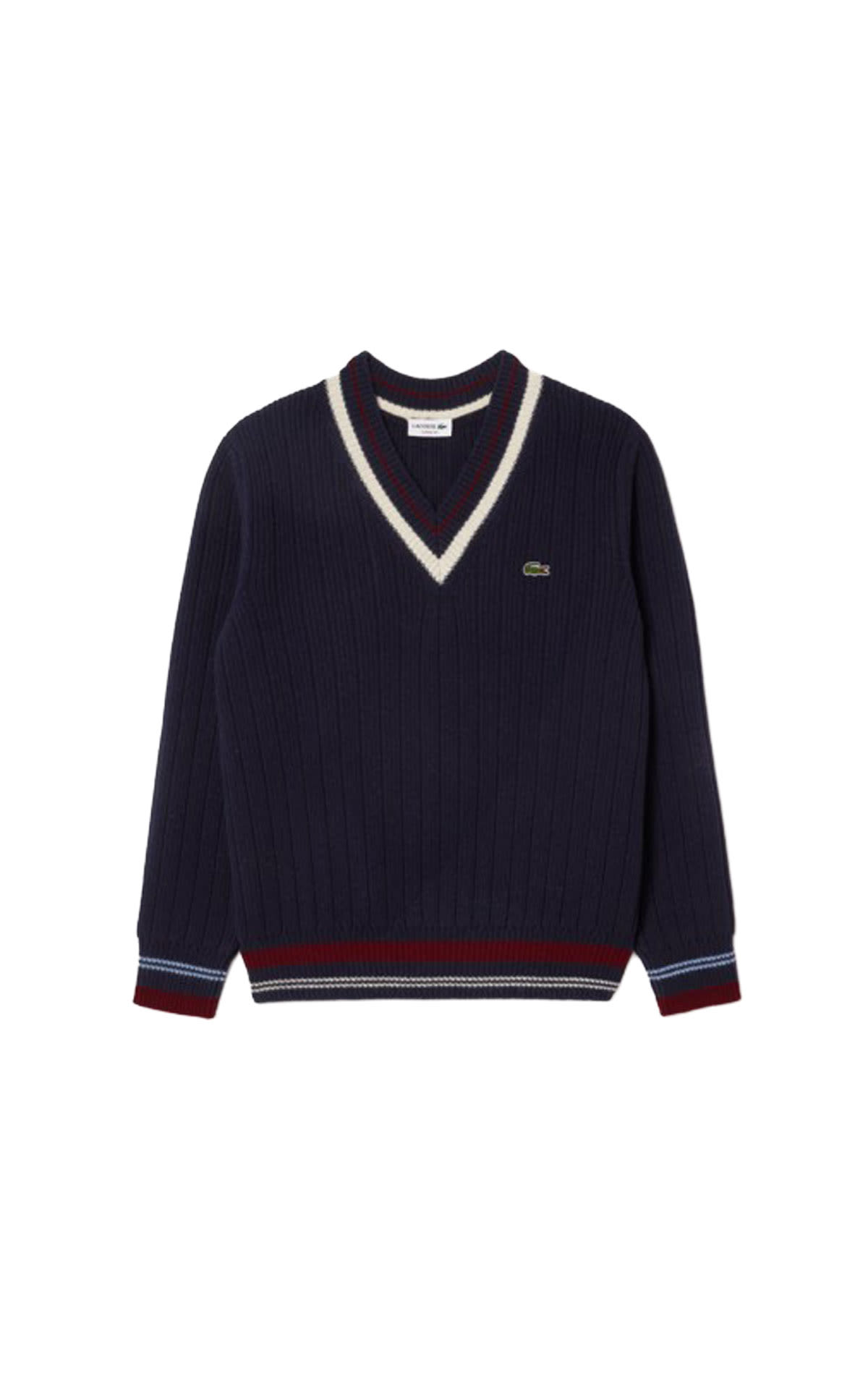Lacoste Mens wool v-neck sweater from Bicester Village
