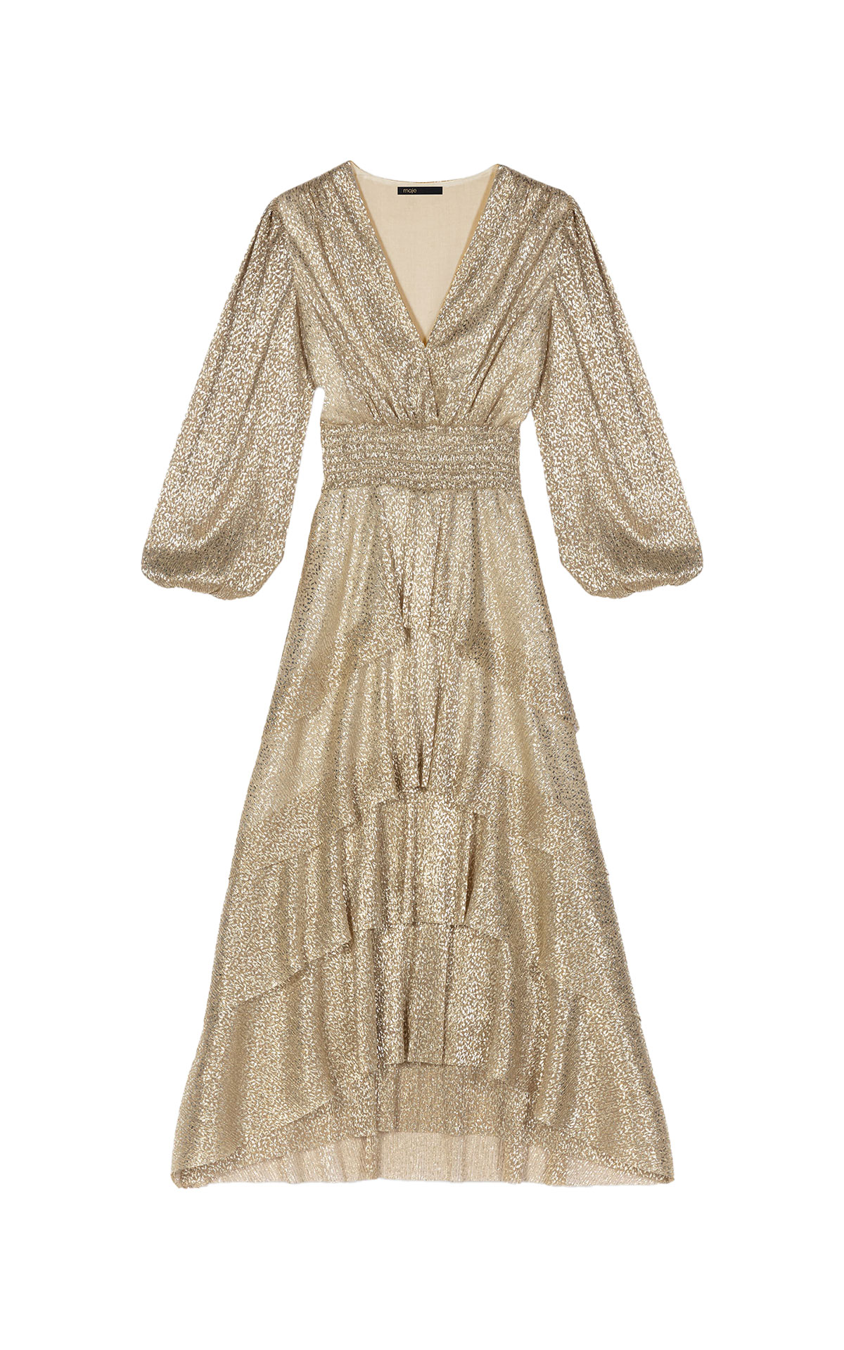 Gold heather dress maje outlet barcelona la roca village
