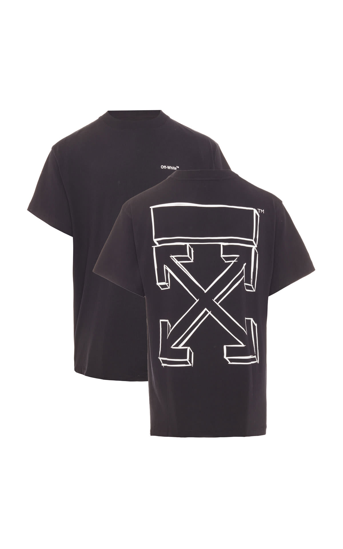 OFF-WHITE  Caravag arrow slim s/s tee black white from Bicester Village
