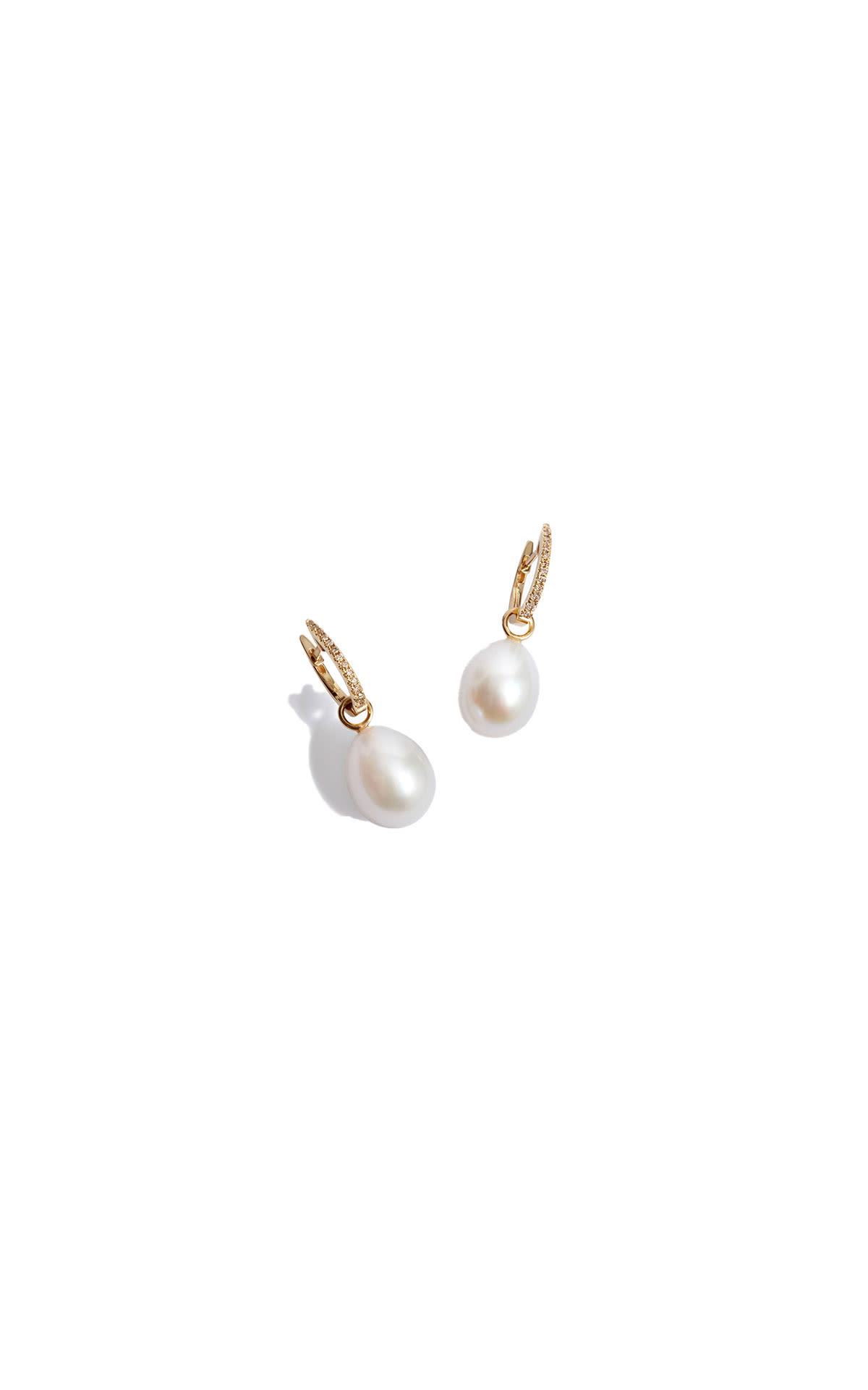 Annoushka 18ct gold and diamond detachable pearl earrings from Bicester Village