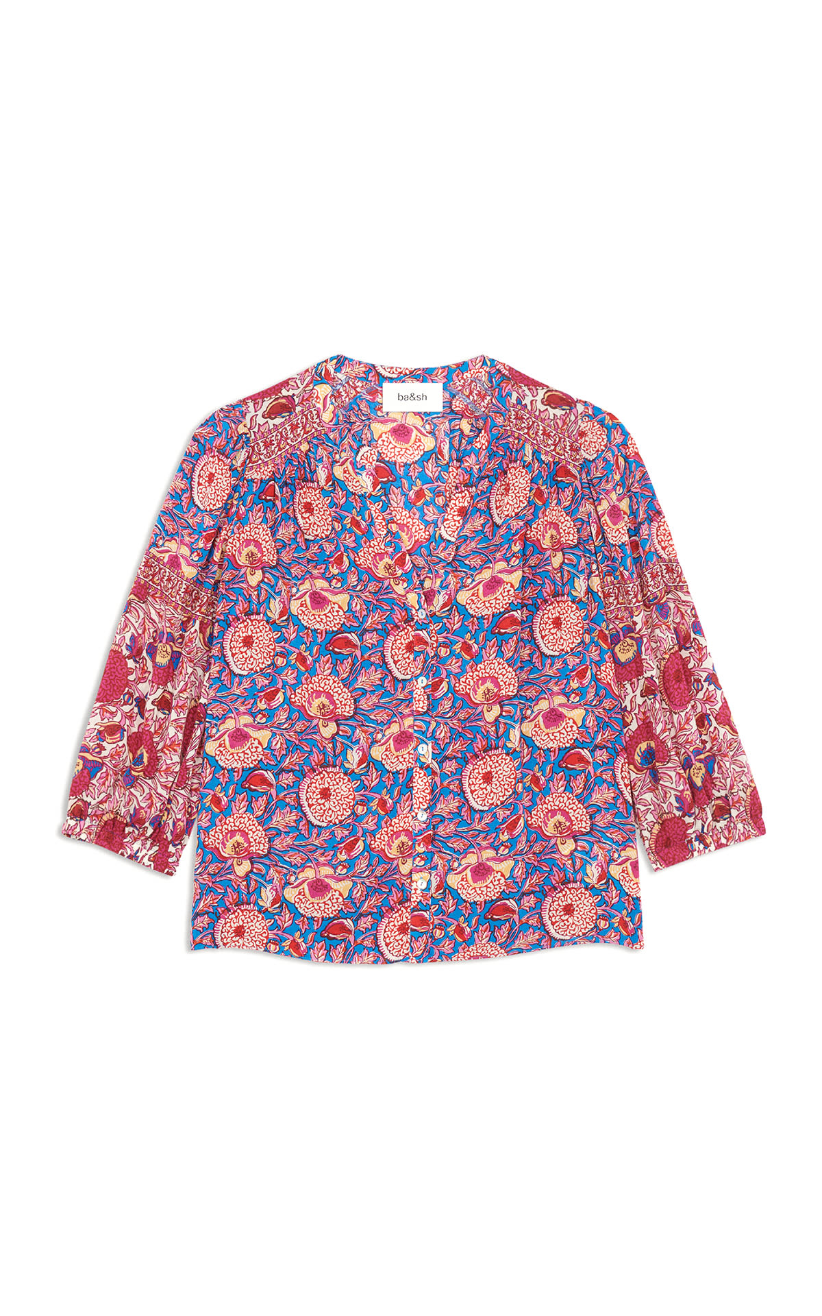 Blouse with red and blue prints ba&sh