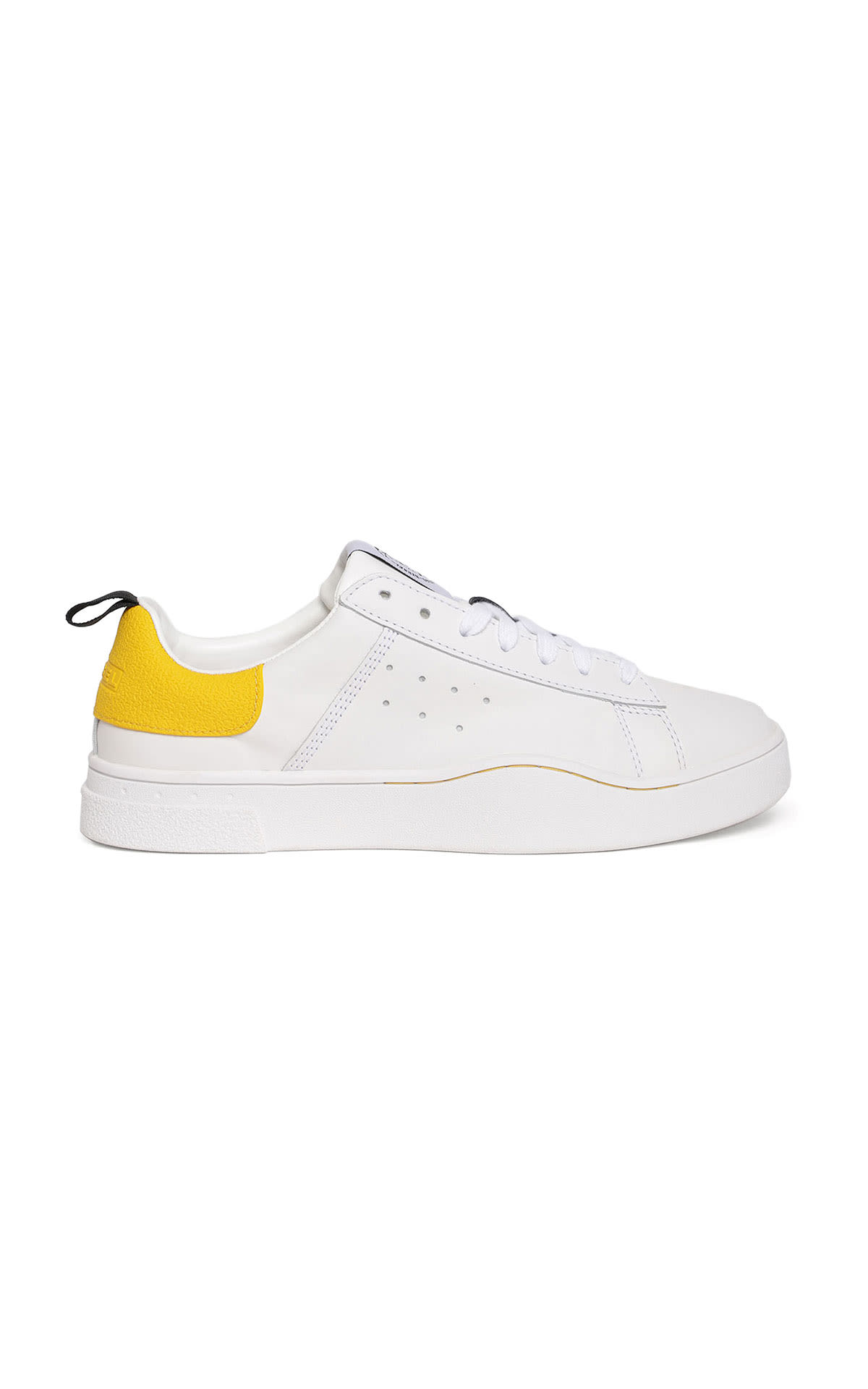 White sneakers with yellow detail on the heel Diesel