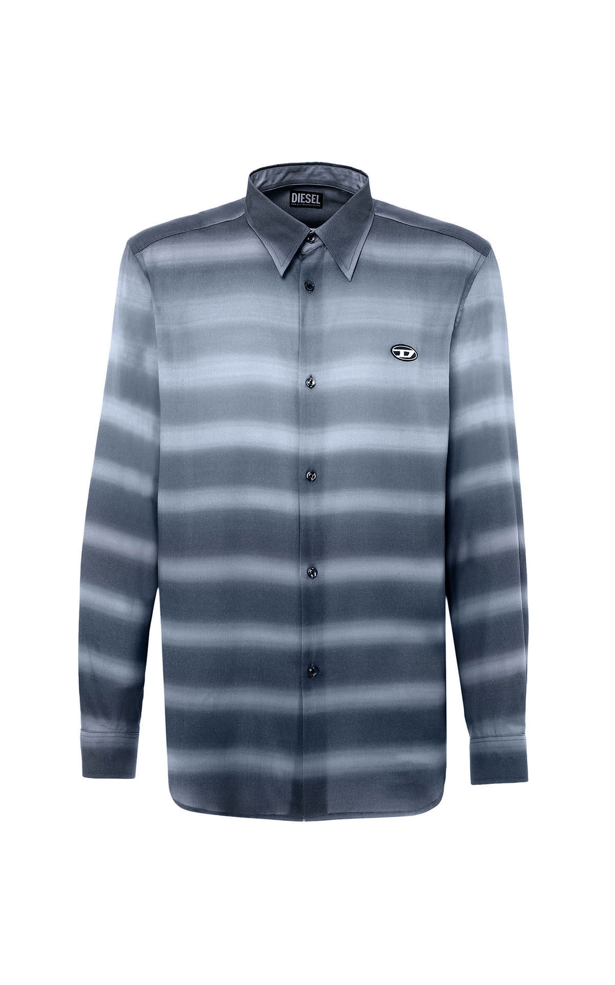 Long blue shirt with white striped print Diesel 