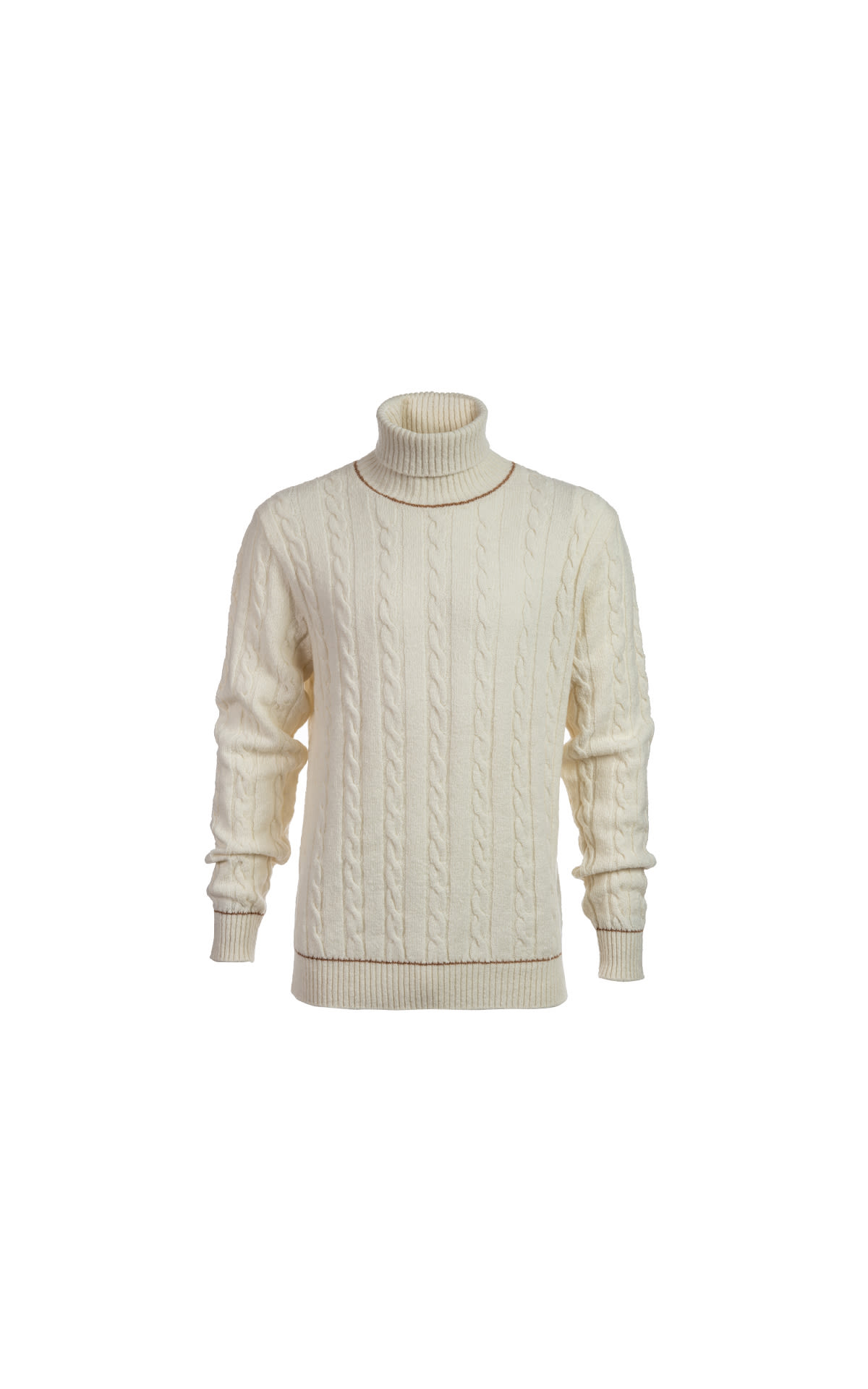 Maglia dolcevita lana cashmere a treccia