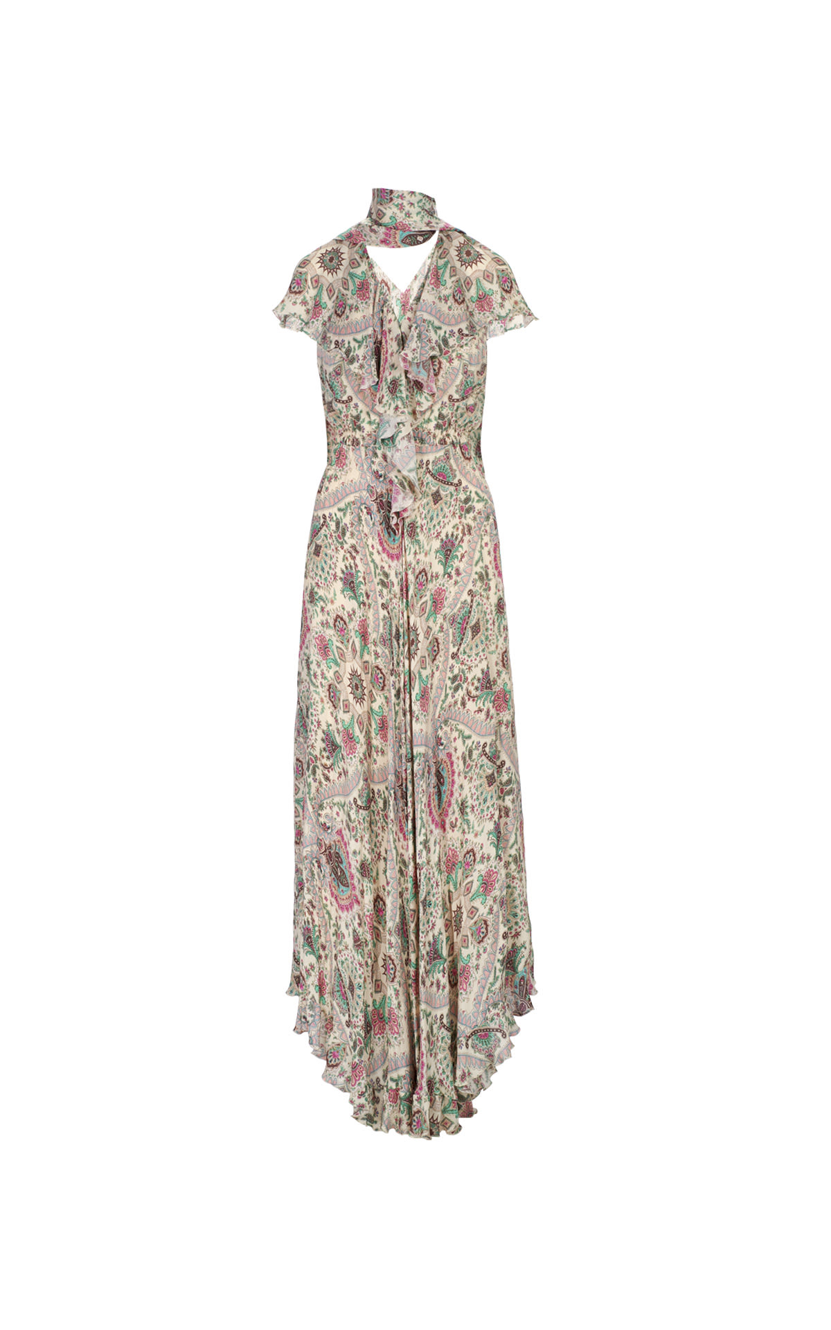 Long printed dress with pink tones Etro