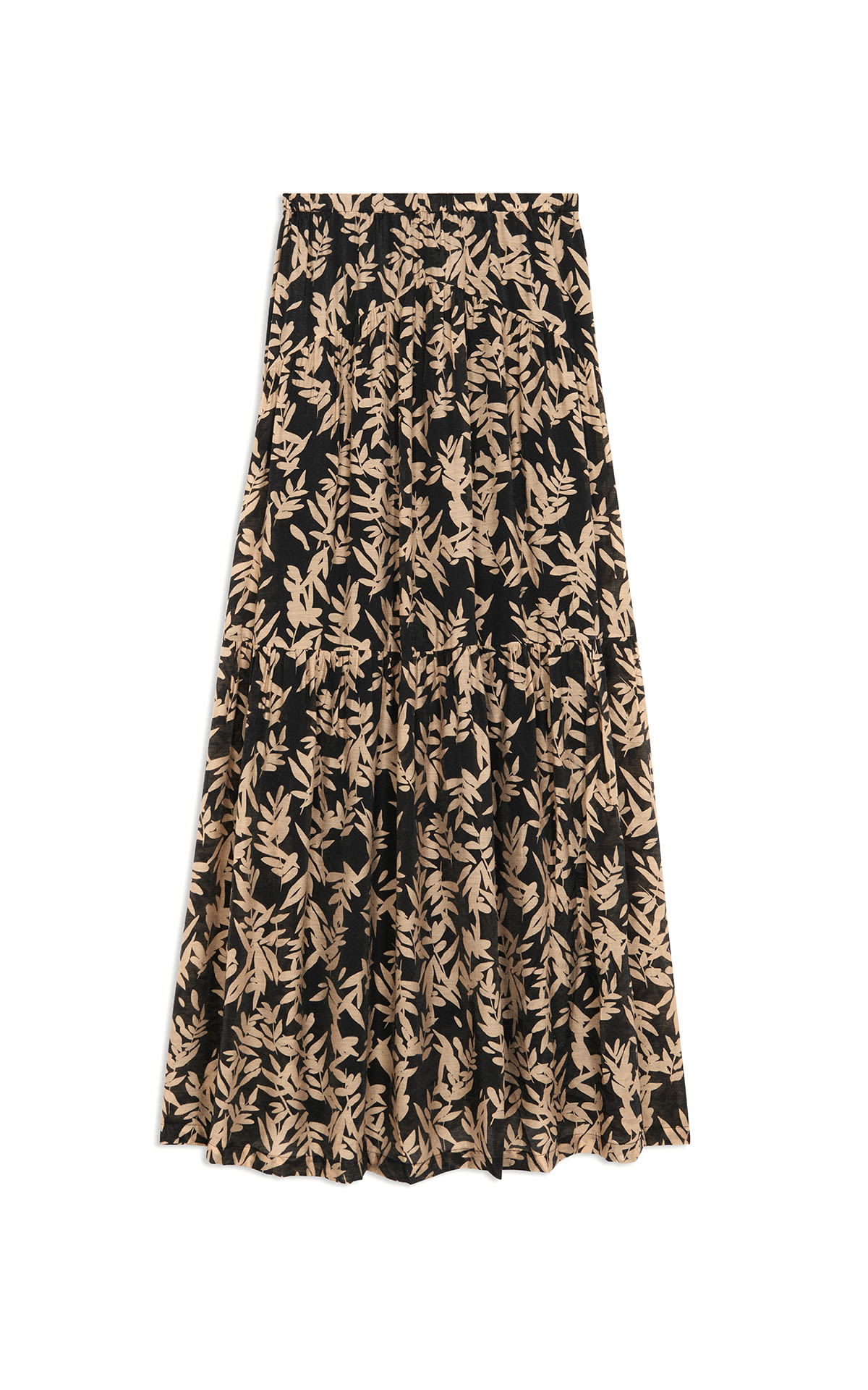 Black skirt with beige flower print ba&sh