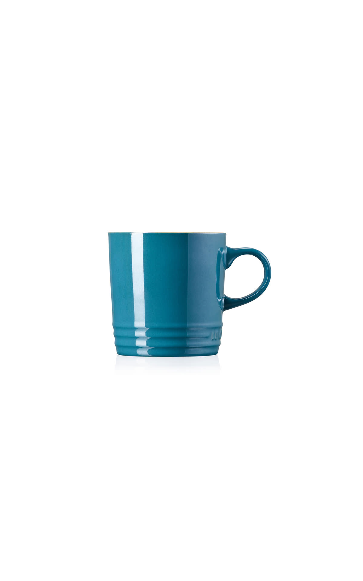 Le Creuset Pearlized mug deep teal from Bicester Village