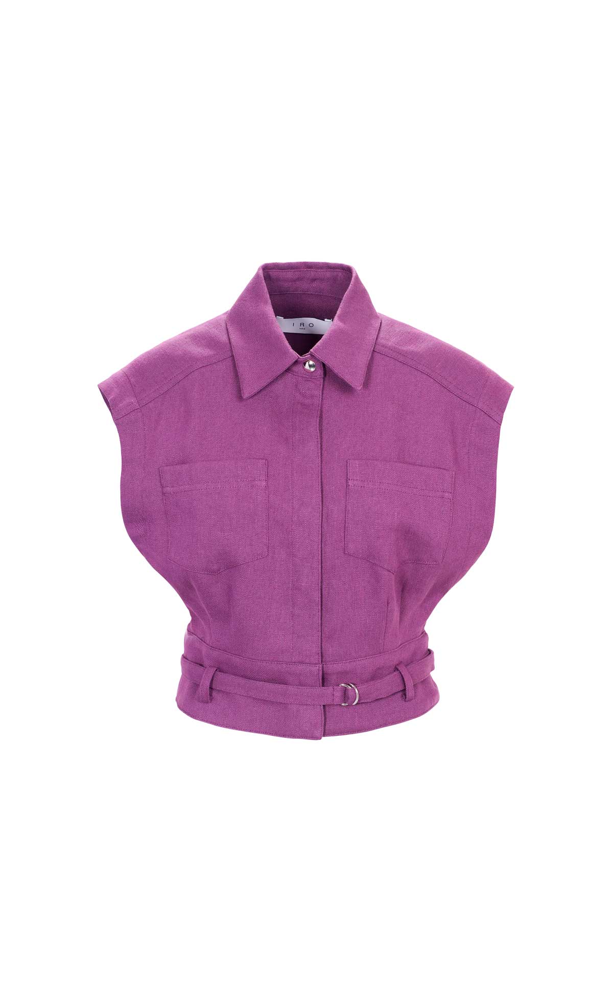 Lilac crop vest with belt IRO paris outlet barcleona la roca village