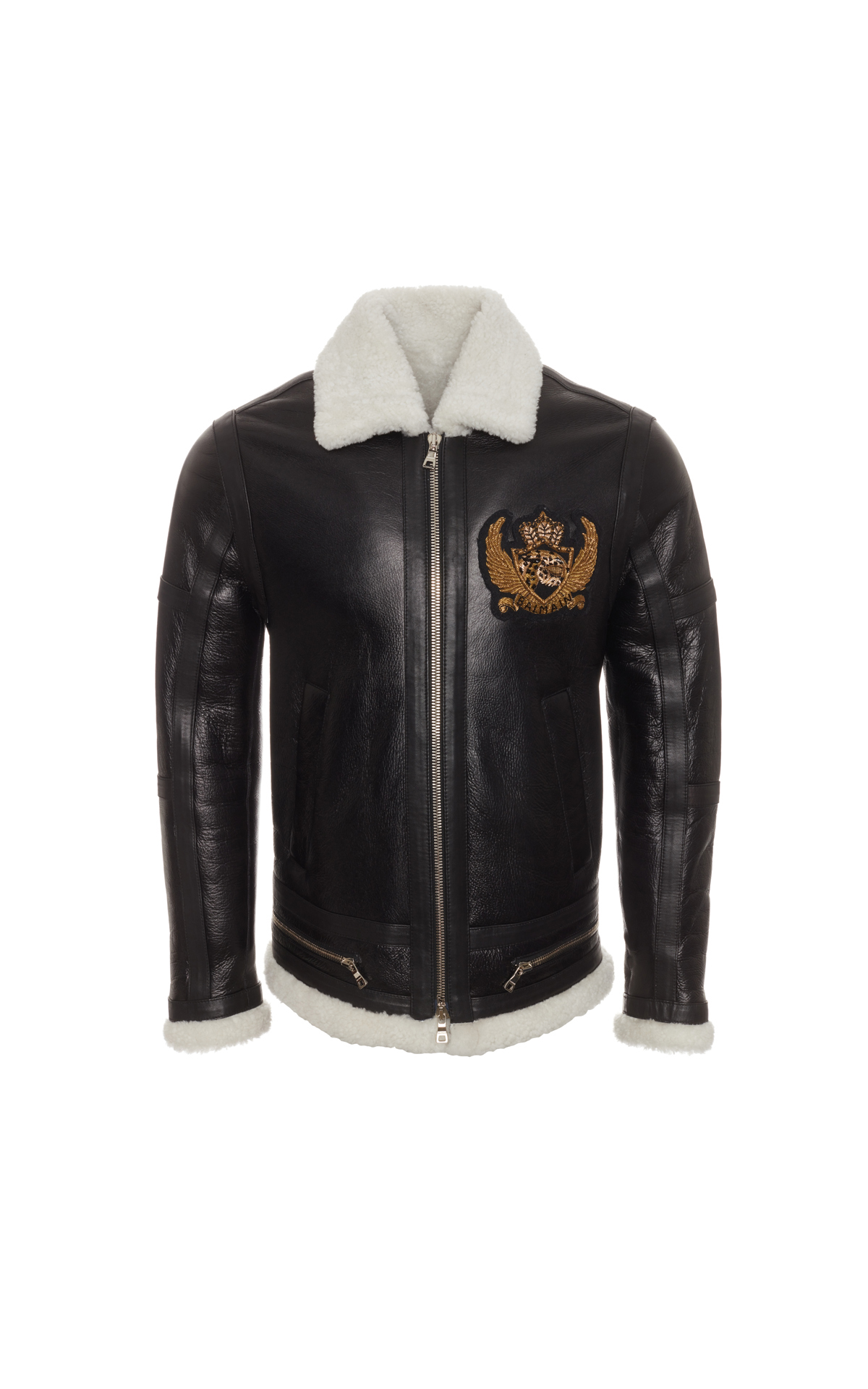 Balmain Leather aviator jacket from Bicester Village