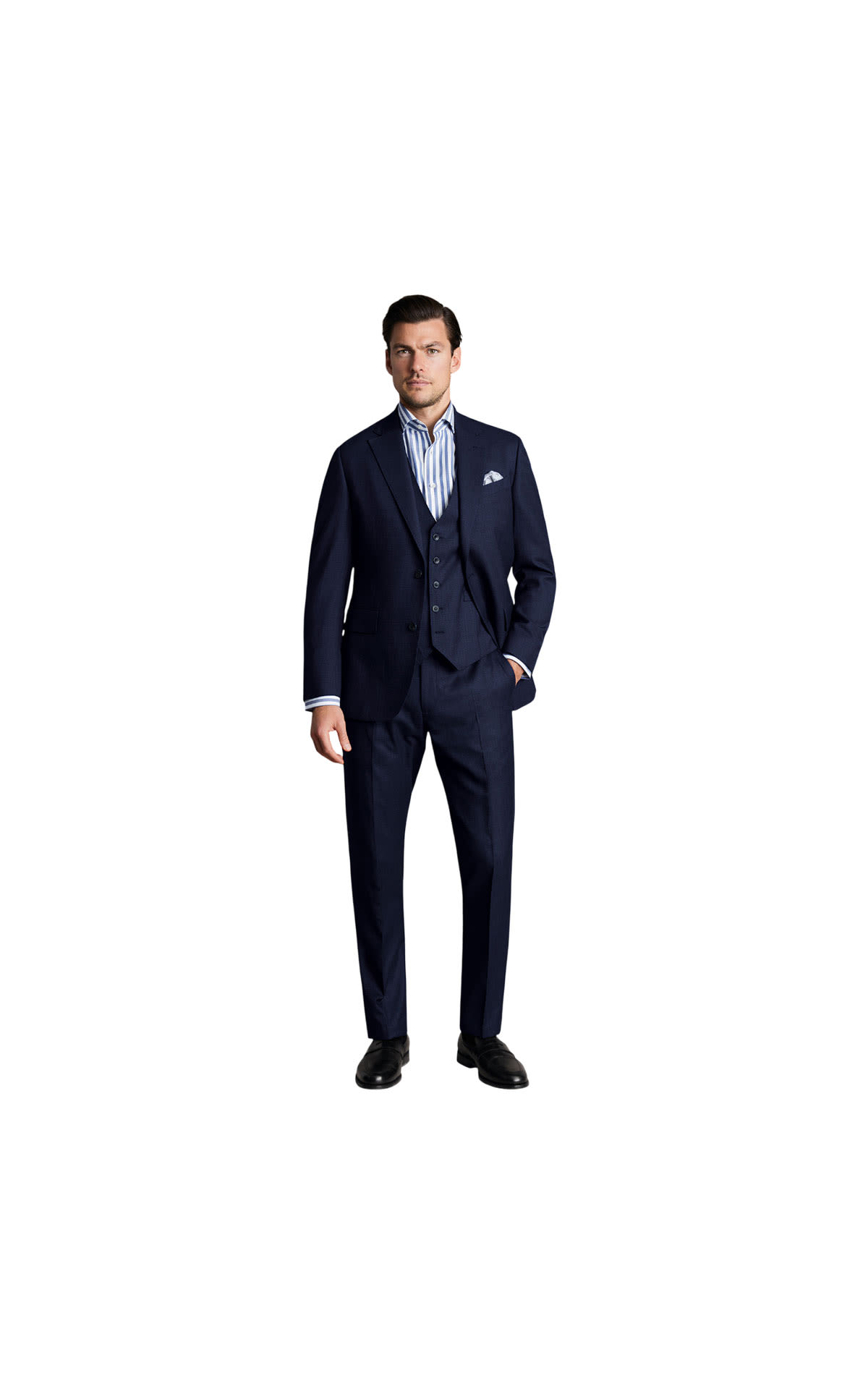 Charles Tyrwhitt Navy end on end performance suit from Bicester Village