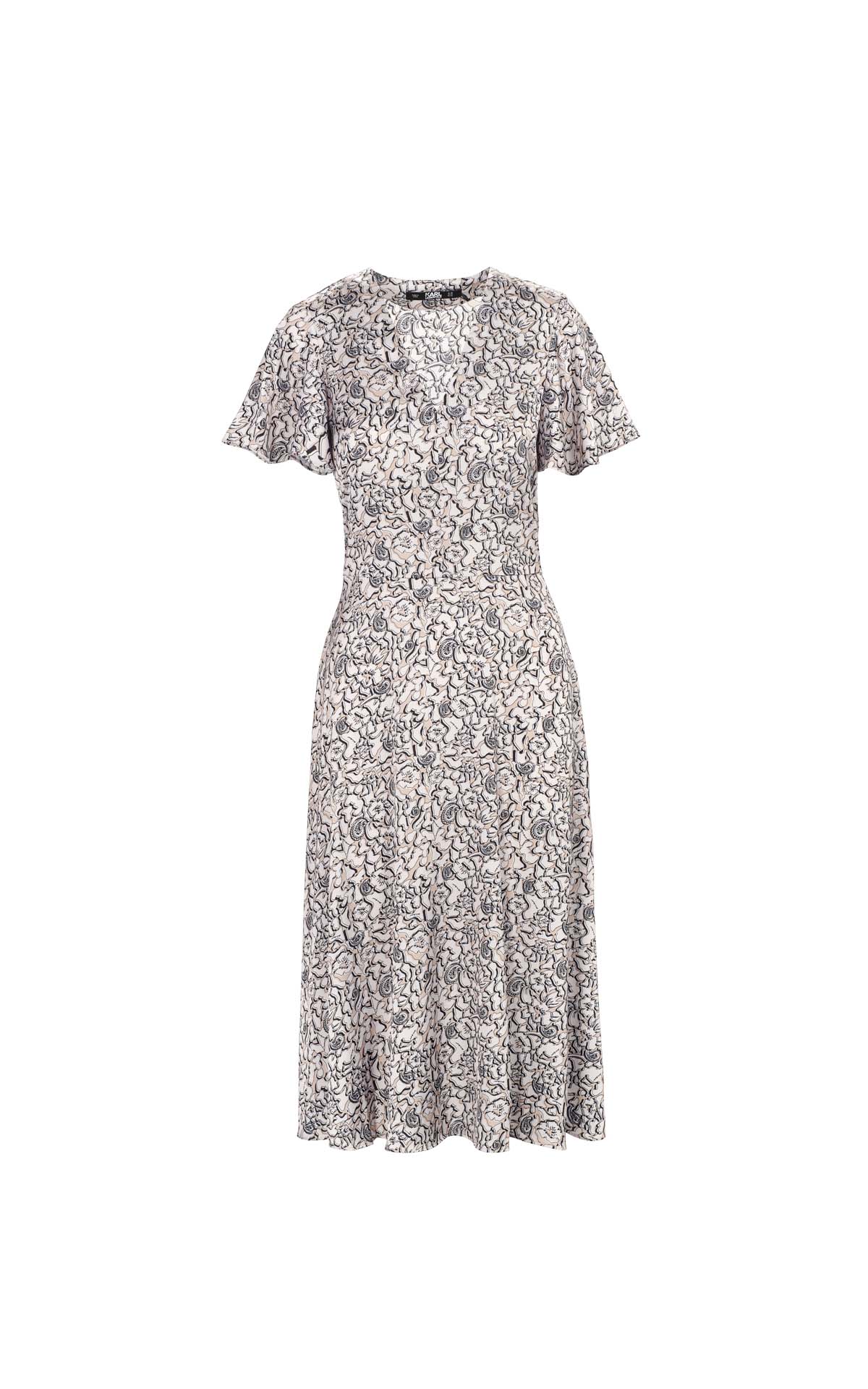 Vestido midi estampado flores karl lagerfeld outlet madrid 