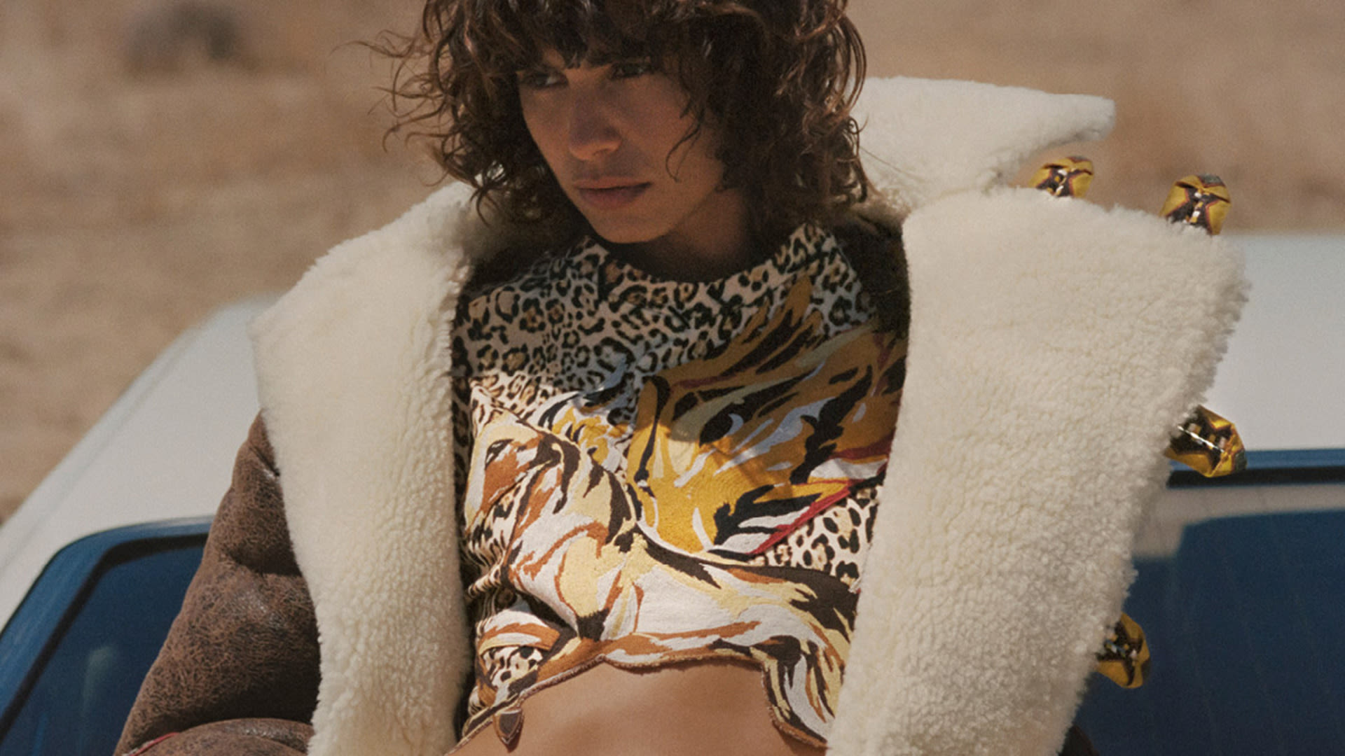 Girl with an Etro printed dress