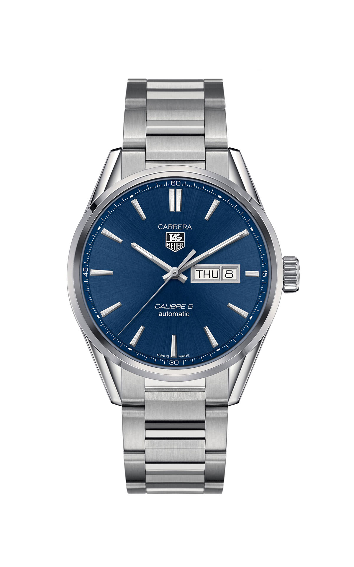 Men's Blue Dial Silver Strap Watch TAG Heuer