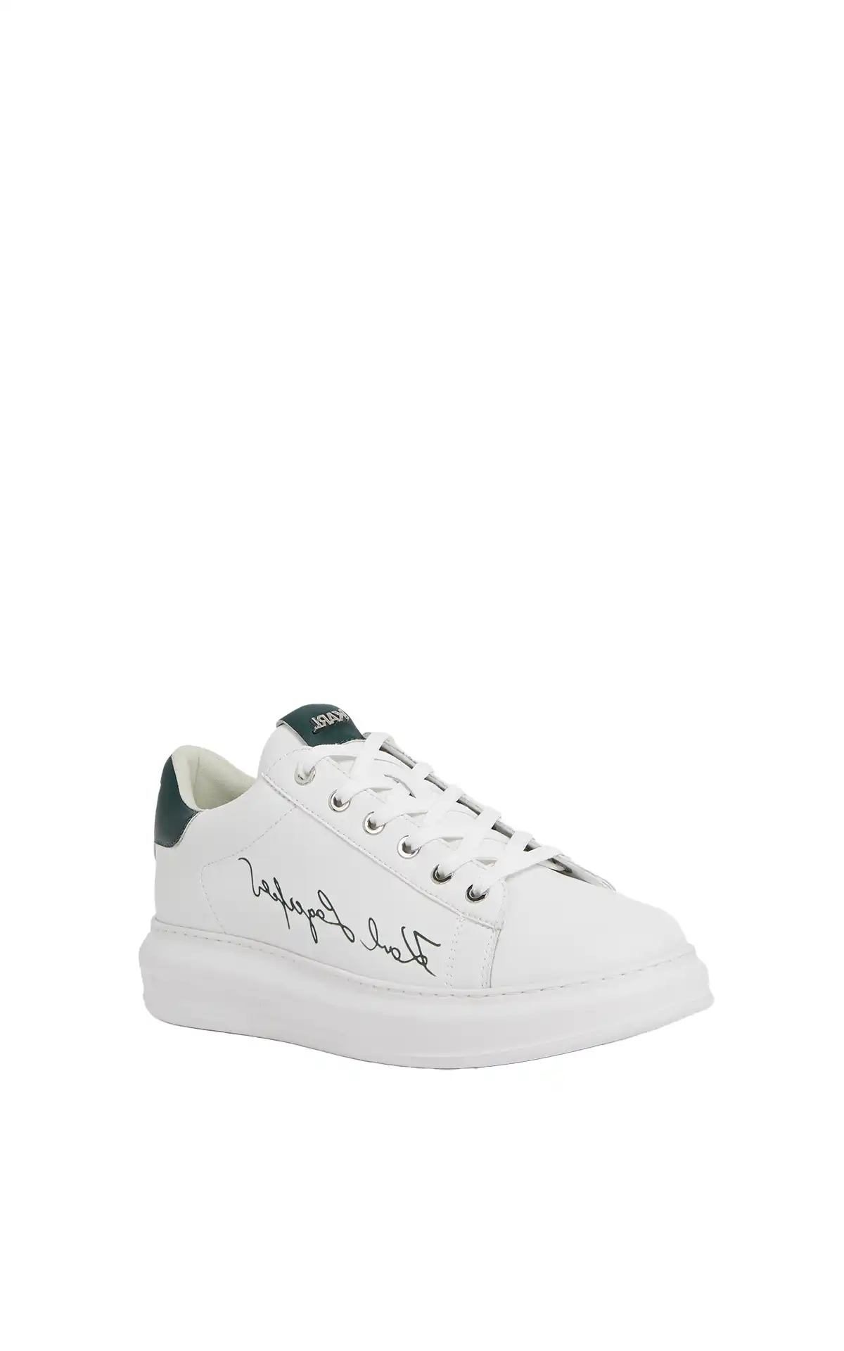 KARL LAGERFELD white Kapri Signature lo lace sneakers for men La Vallée Village