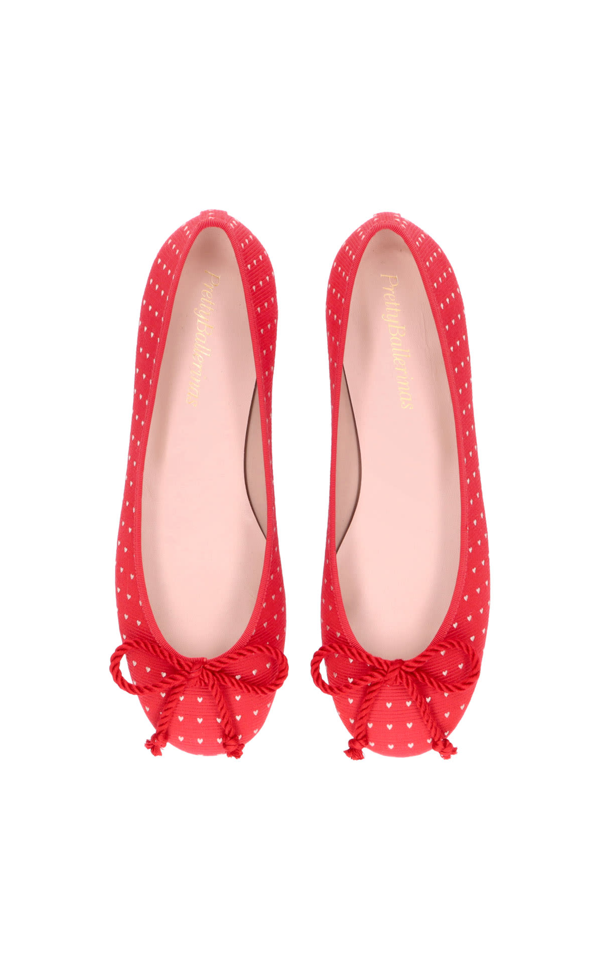 Red shoes with hearts Pretty Ballerinas