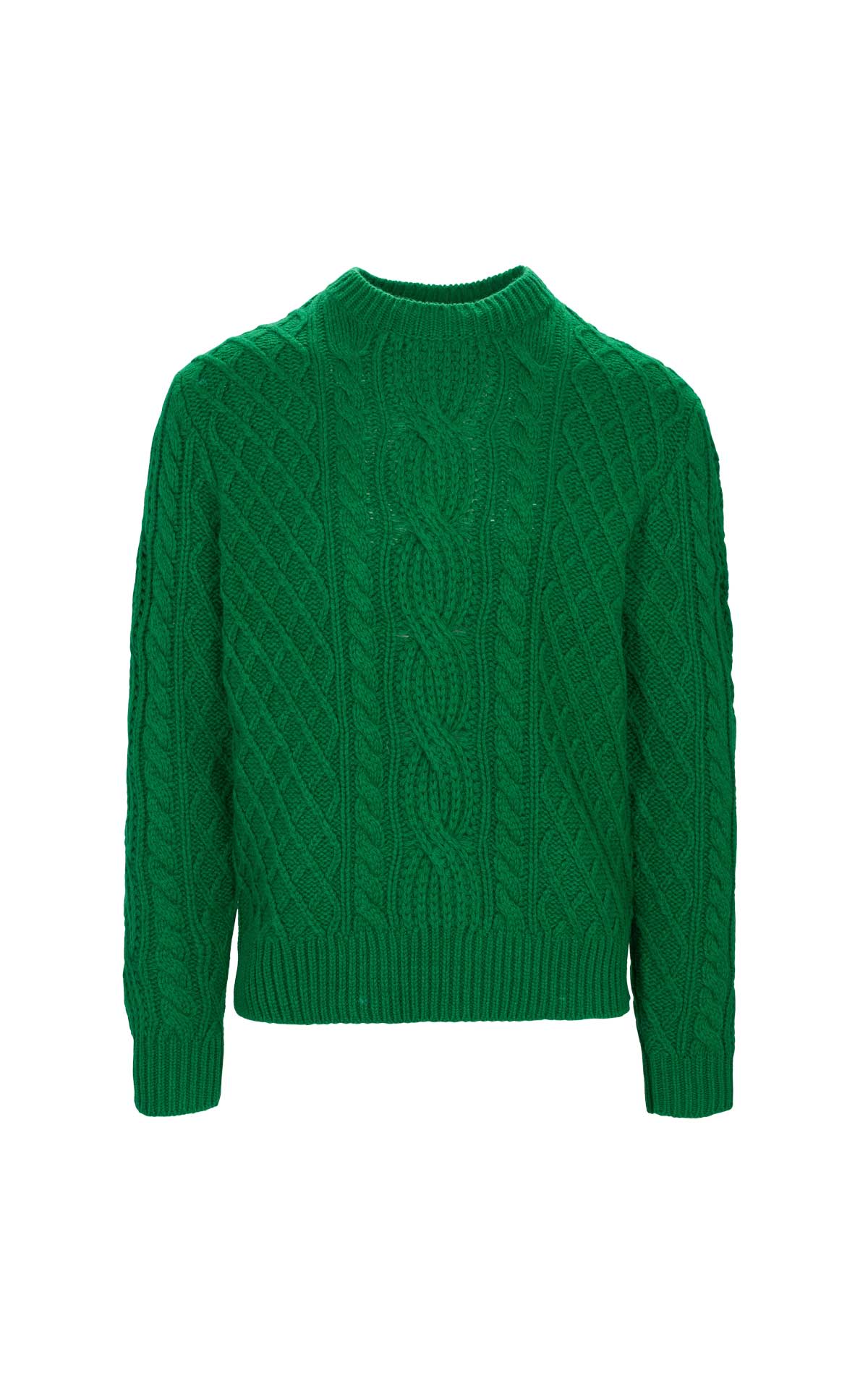 Jersey verde de lana con cuello redondo The Kooples