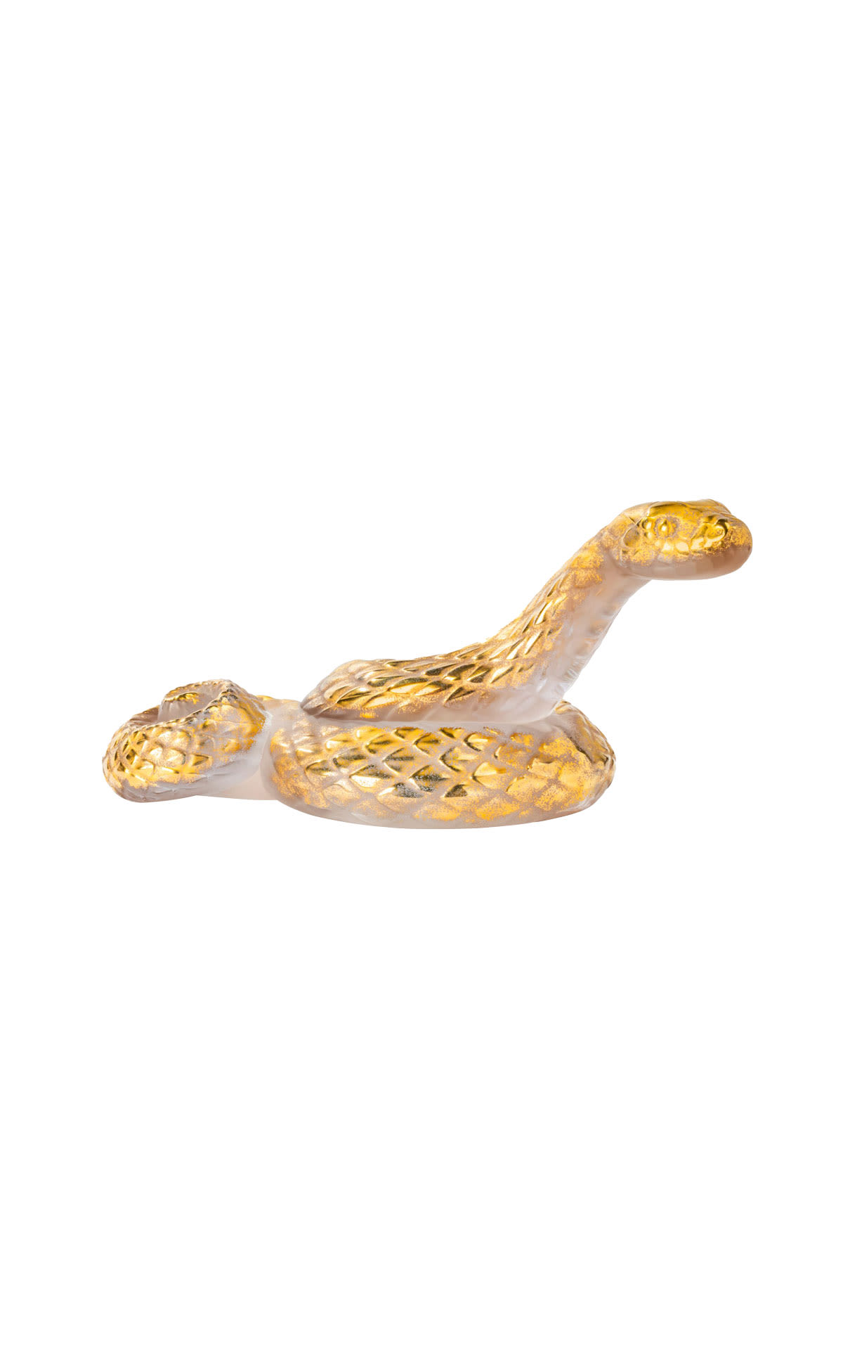 Lalique Snake Clear Gold Stamped Sculpture from Bicester Village