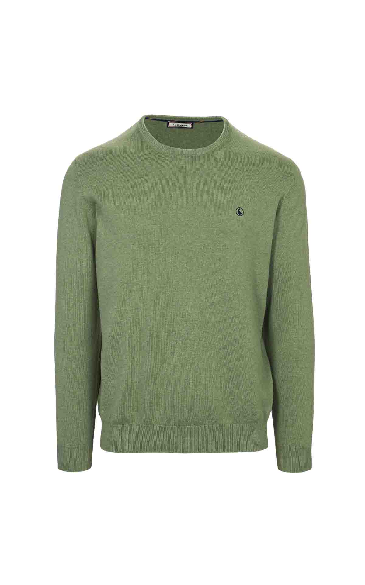 Green round neck knitted sweater El ganso outlet madrid las rozas village