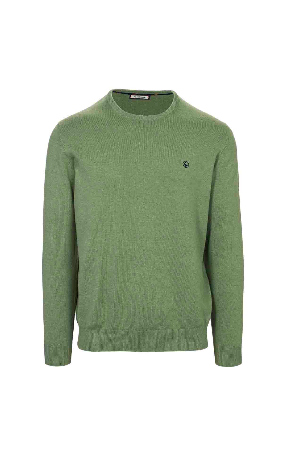 Jersey de punto cuello redondo verde El ganso outlet madrid las rozas village