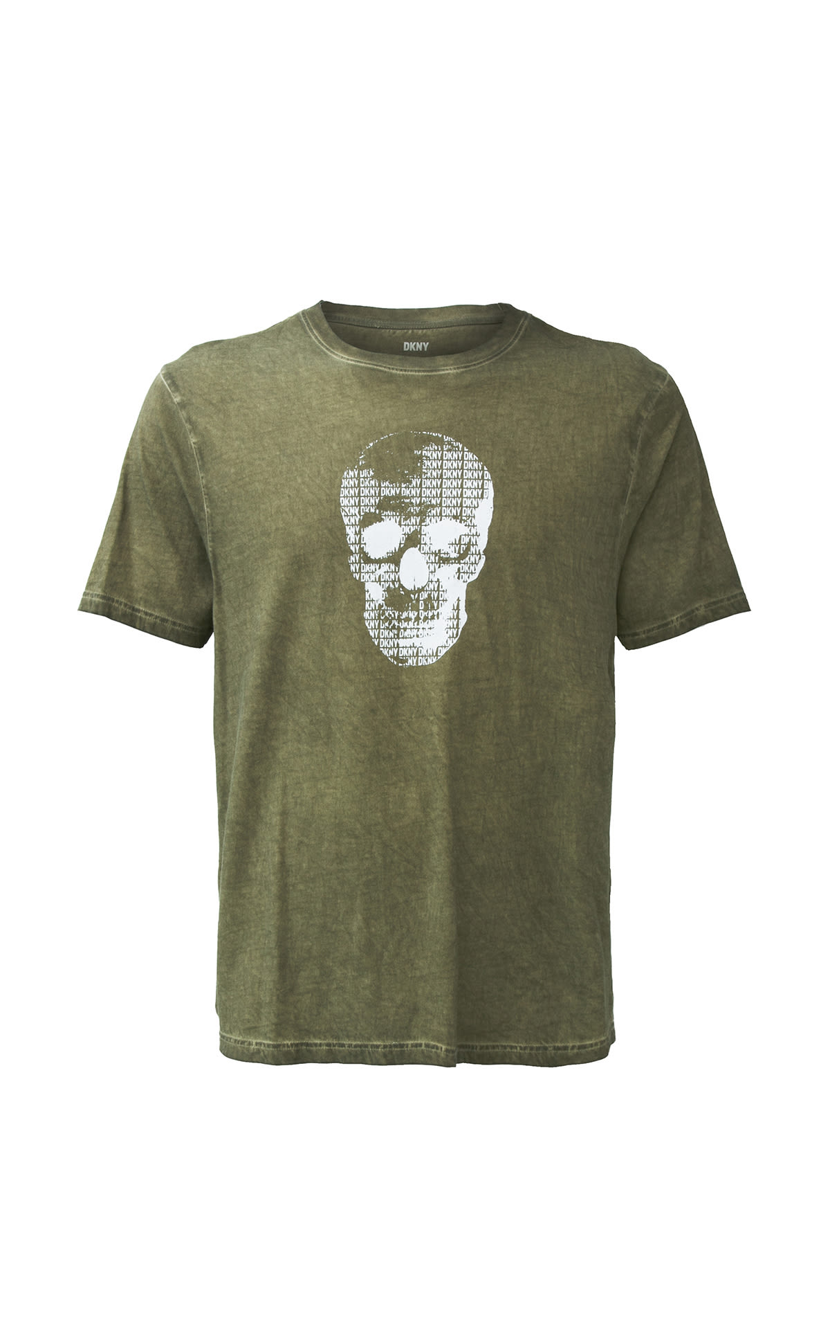DKNY Outline logo skull mineral wash tee from Bicester Village