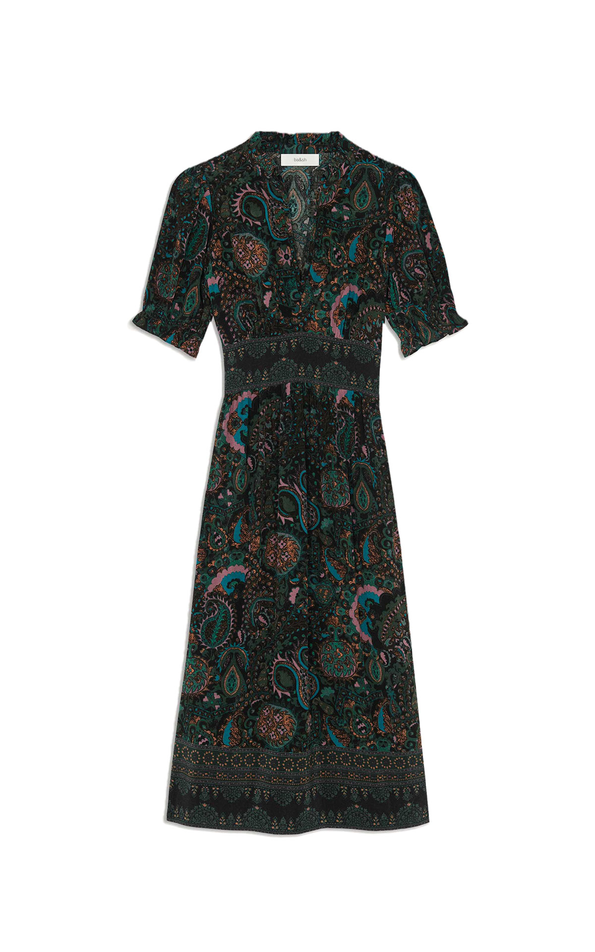 Long printed green dress ba&sh