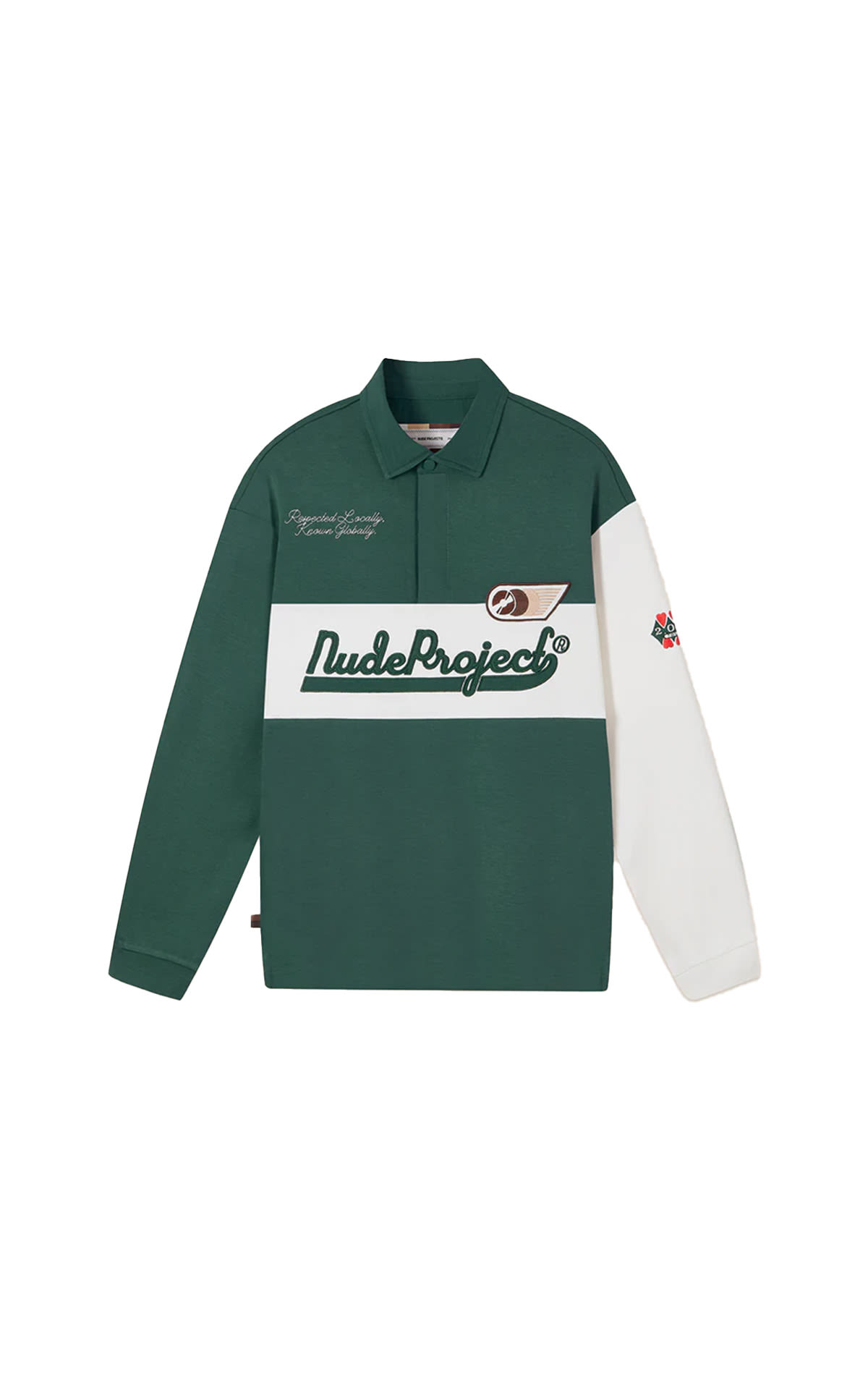 Green long sleeve polo shirt nude project outlet barcelona la roca village