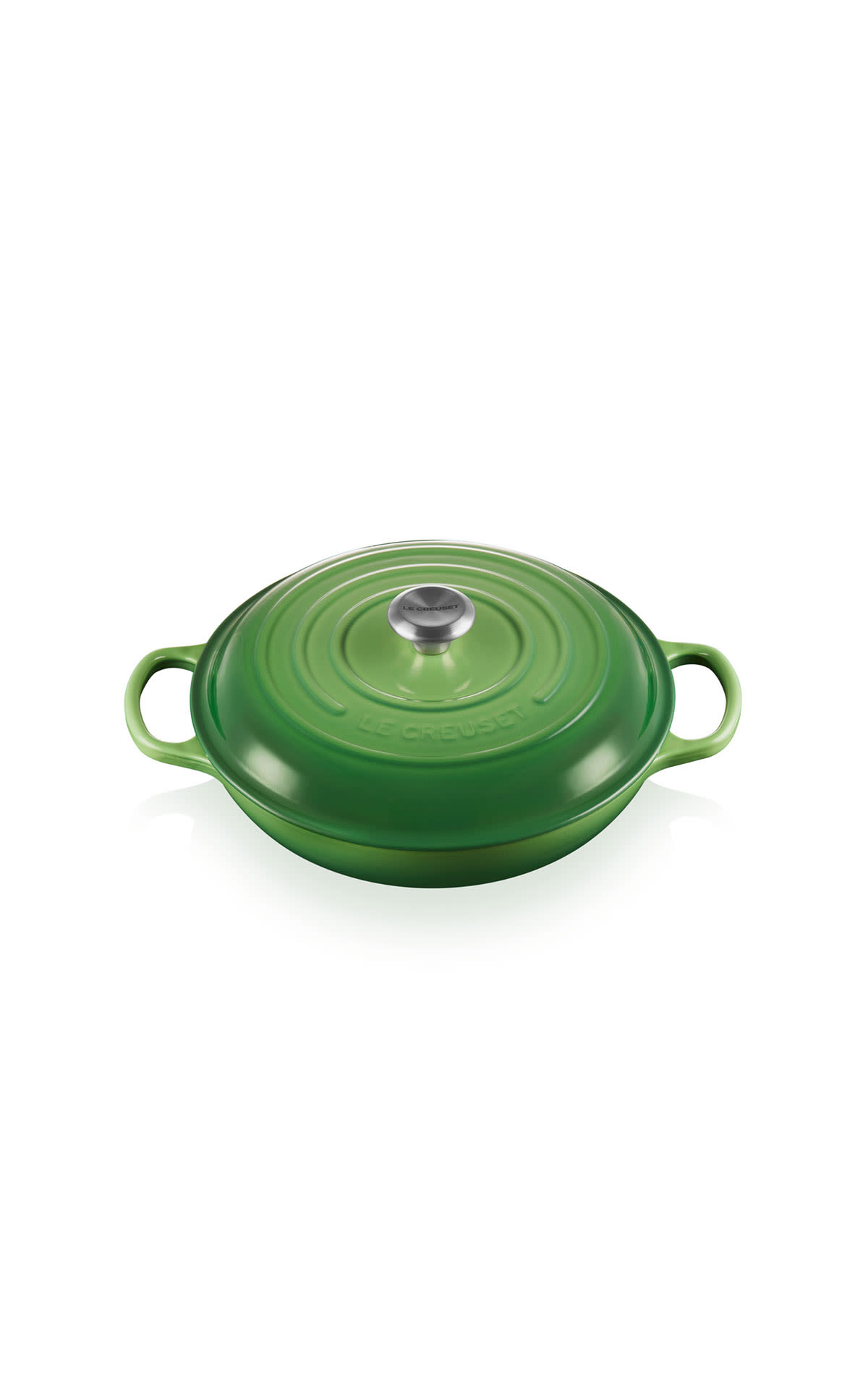 Le Creuset 30cm Signature shallow casserole bamboo green from Bicester Village