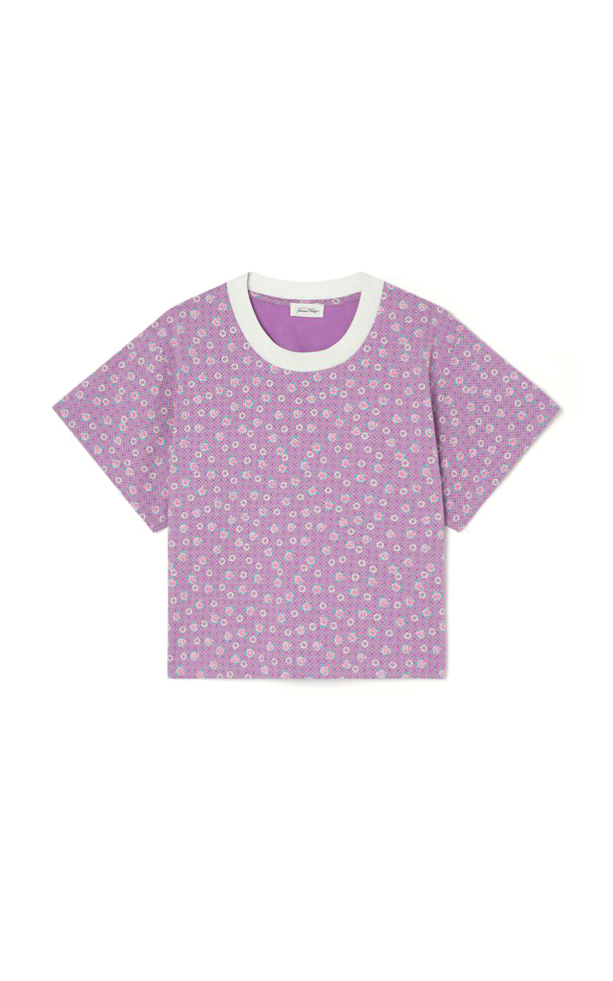 Pink t-shirt with Barbie flower print american vintage