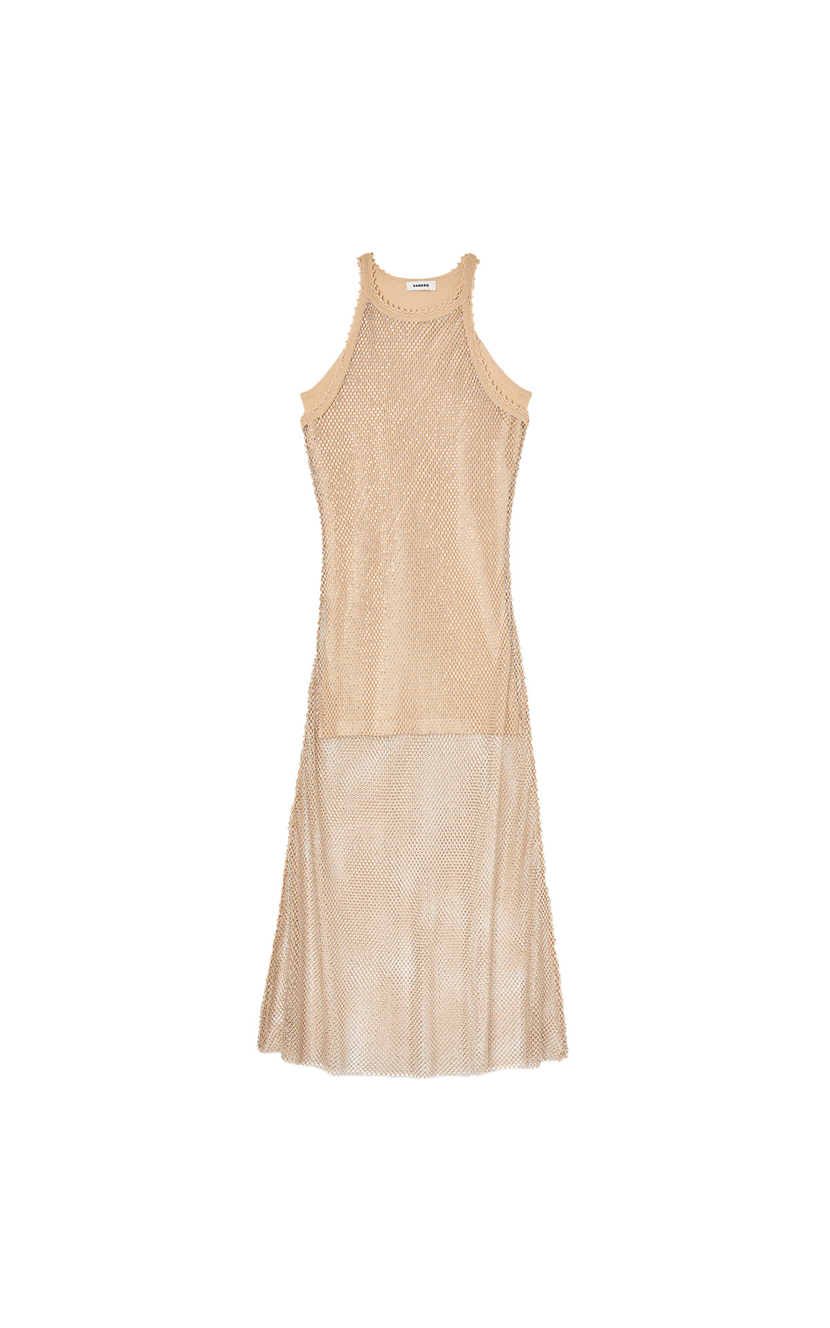 Light pink dress with shiny stones  sandro oulet barcelona la roca village