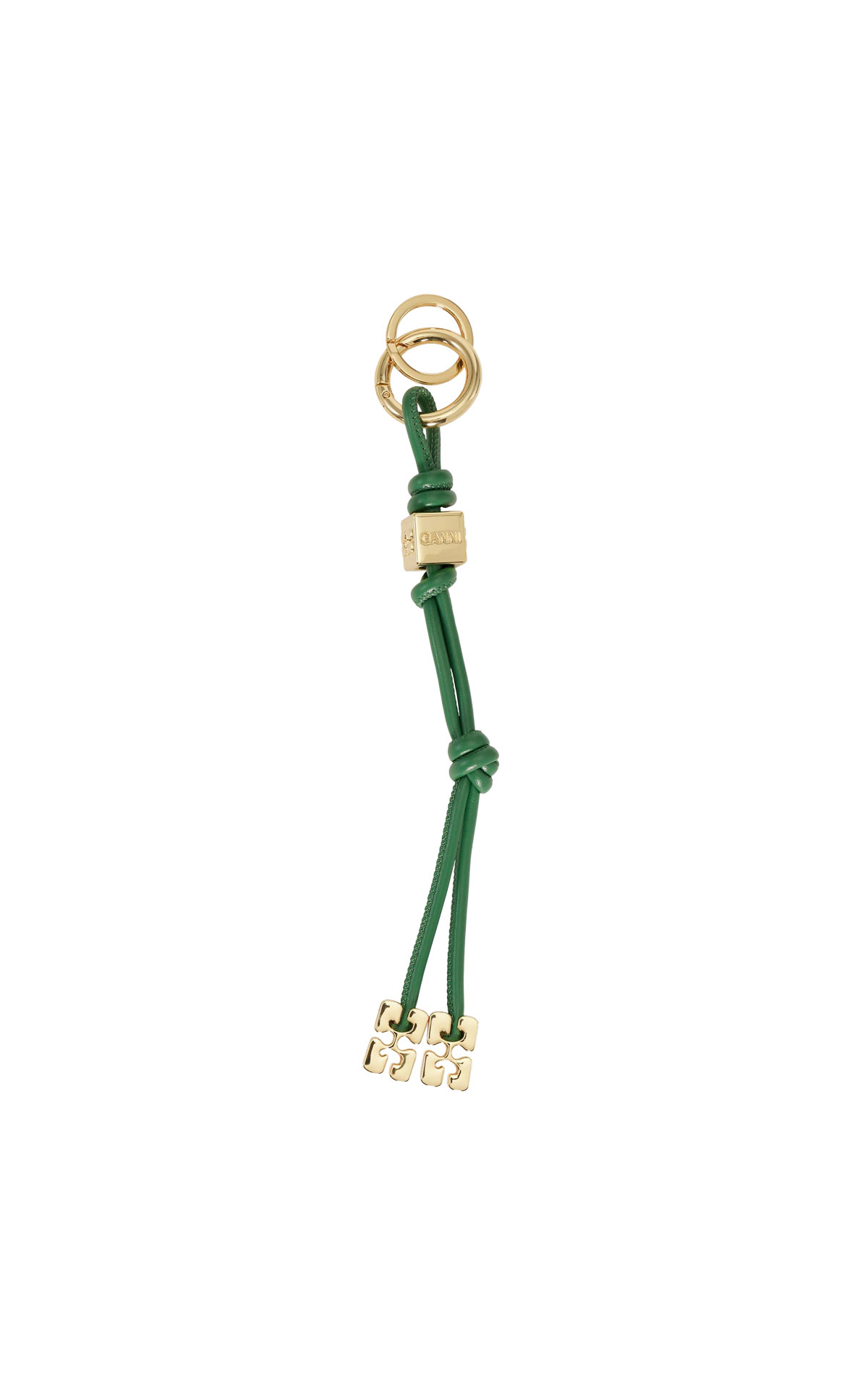 Ganni Green key ring accessory from Bicester Village