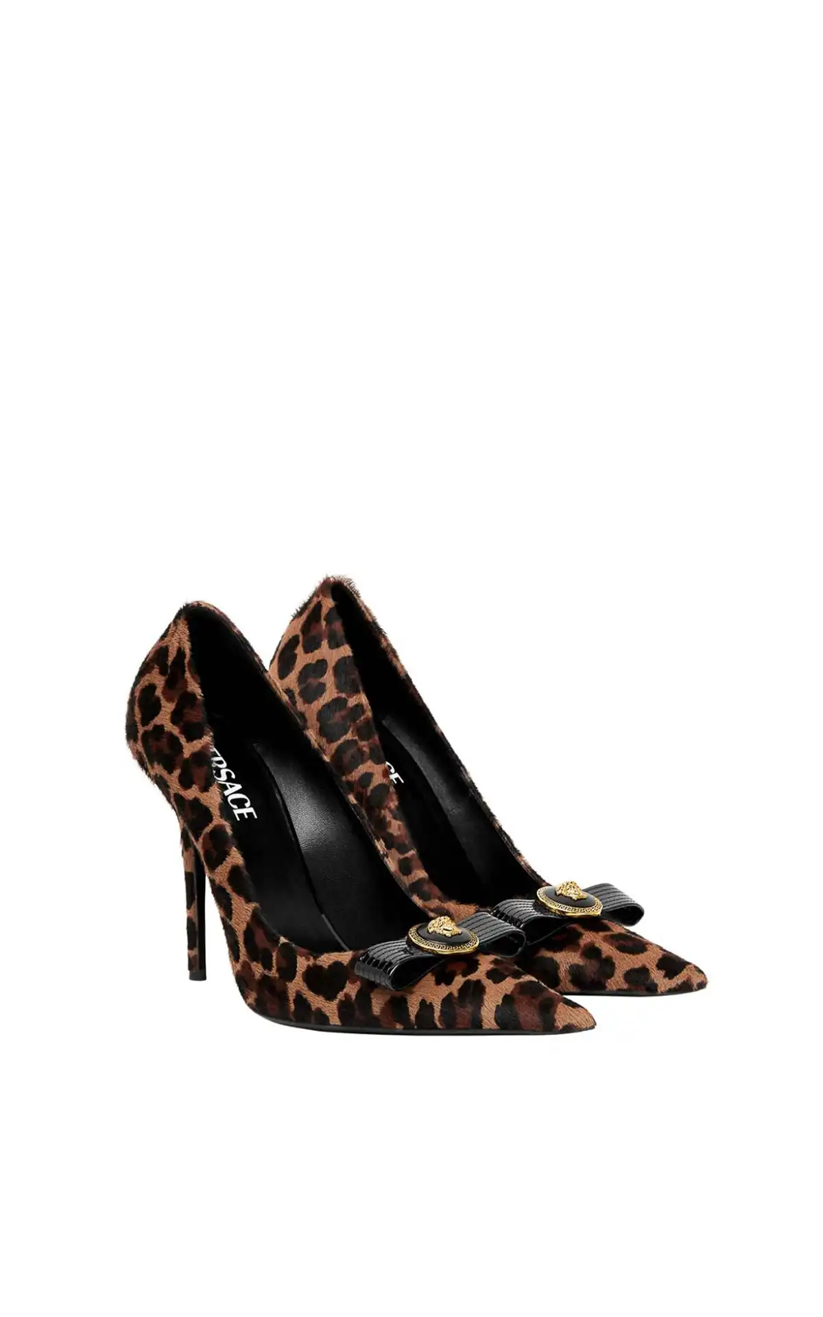 Versace Ribbon pumps in leopard calf hair La Vallée Village