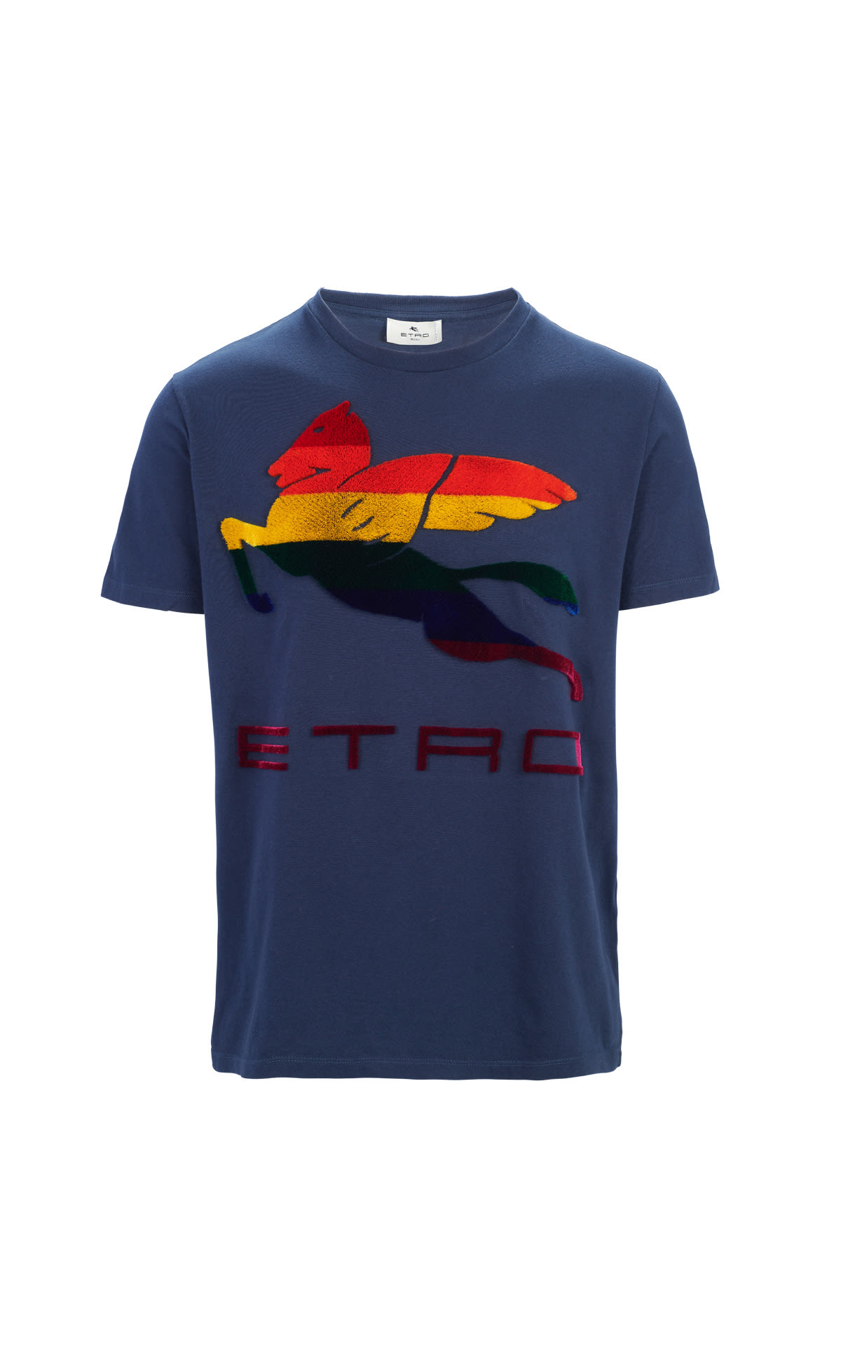 Camiseta azul marino con logo Etro