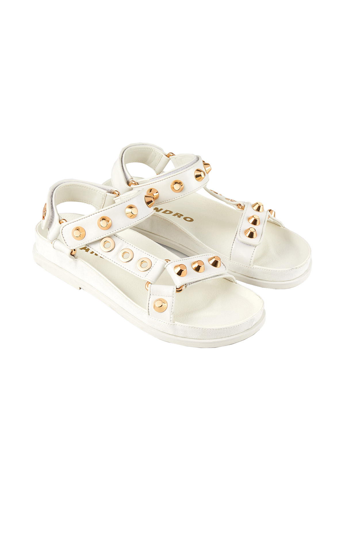 White studded sandals Sandro outlet barcleona la roca village